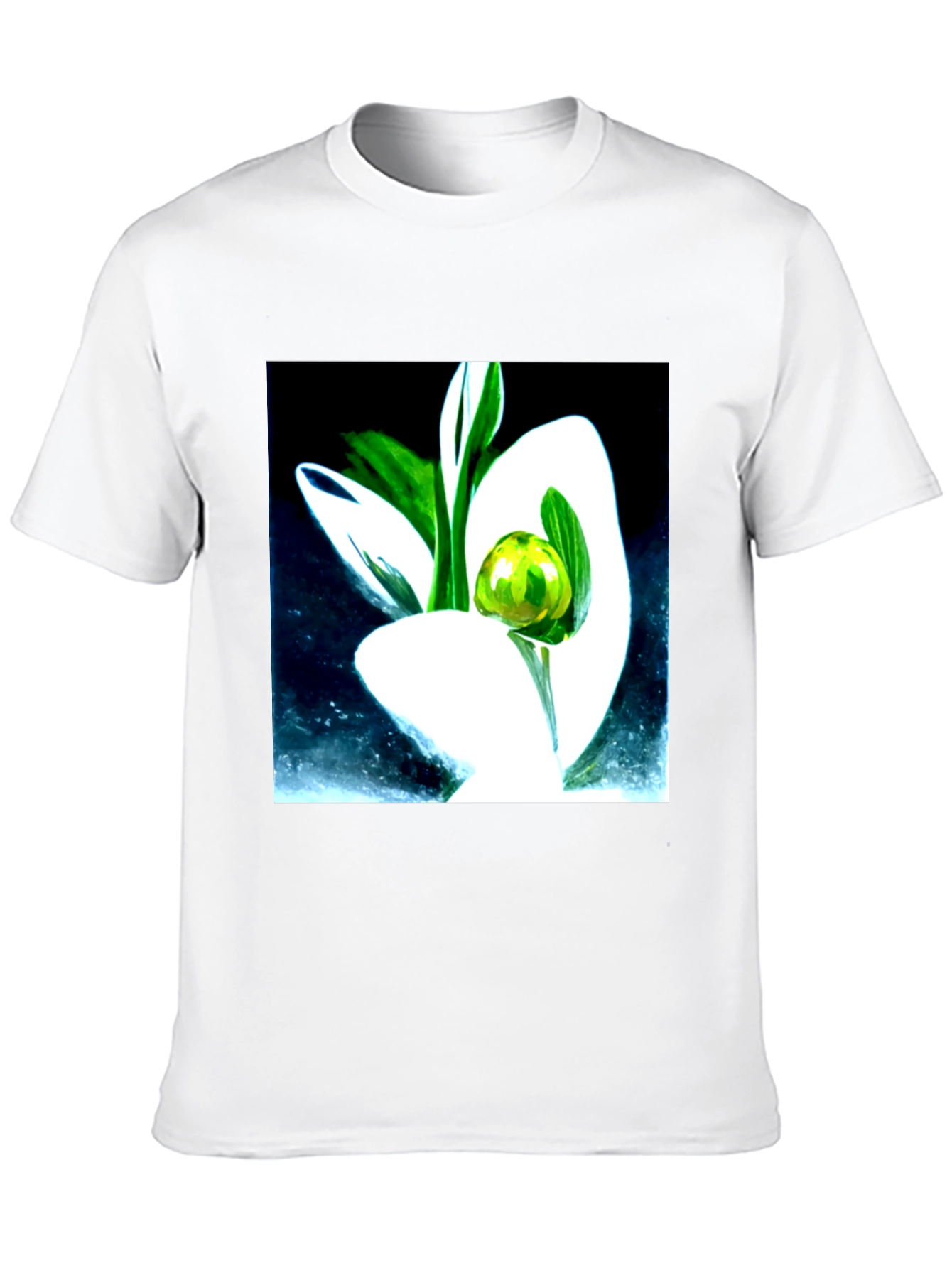 Modern Floral Graphic Tee - Artistic Black T-Shirt