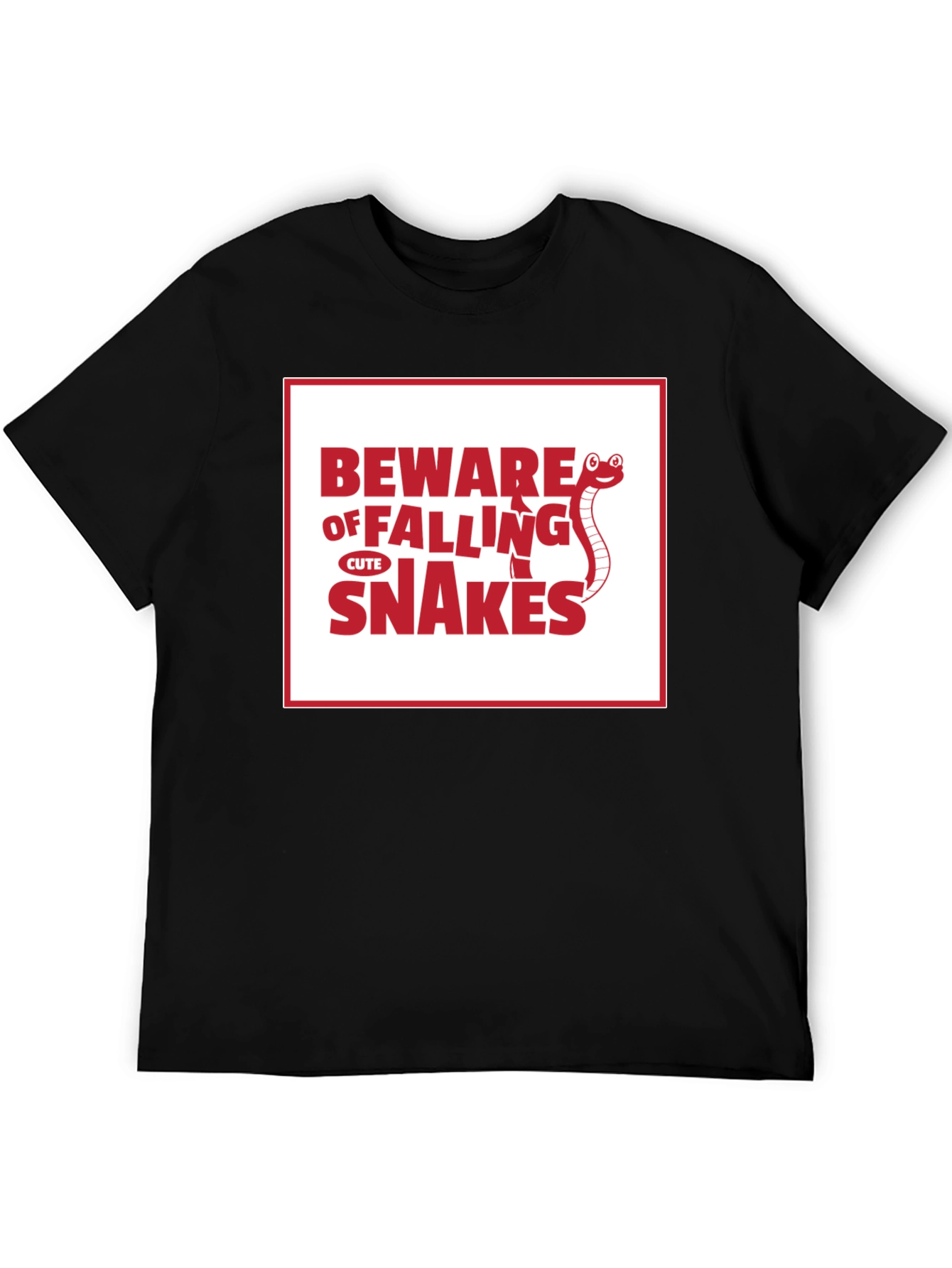 Beware of Falling Cute Snakes Graphic T-Shirt