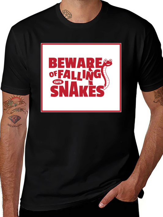 Beware of Falling Cute Snakes Graphic T-Shirt