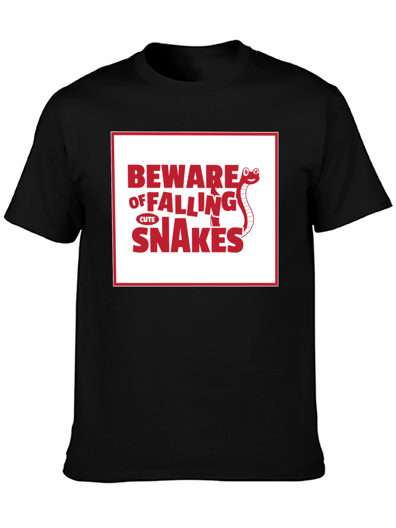 Beware of Falling Cute Snakes Graphic T-Shirt