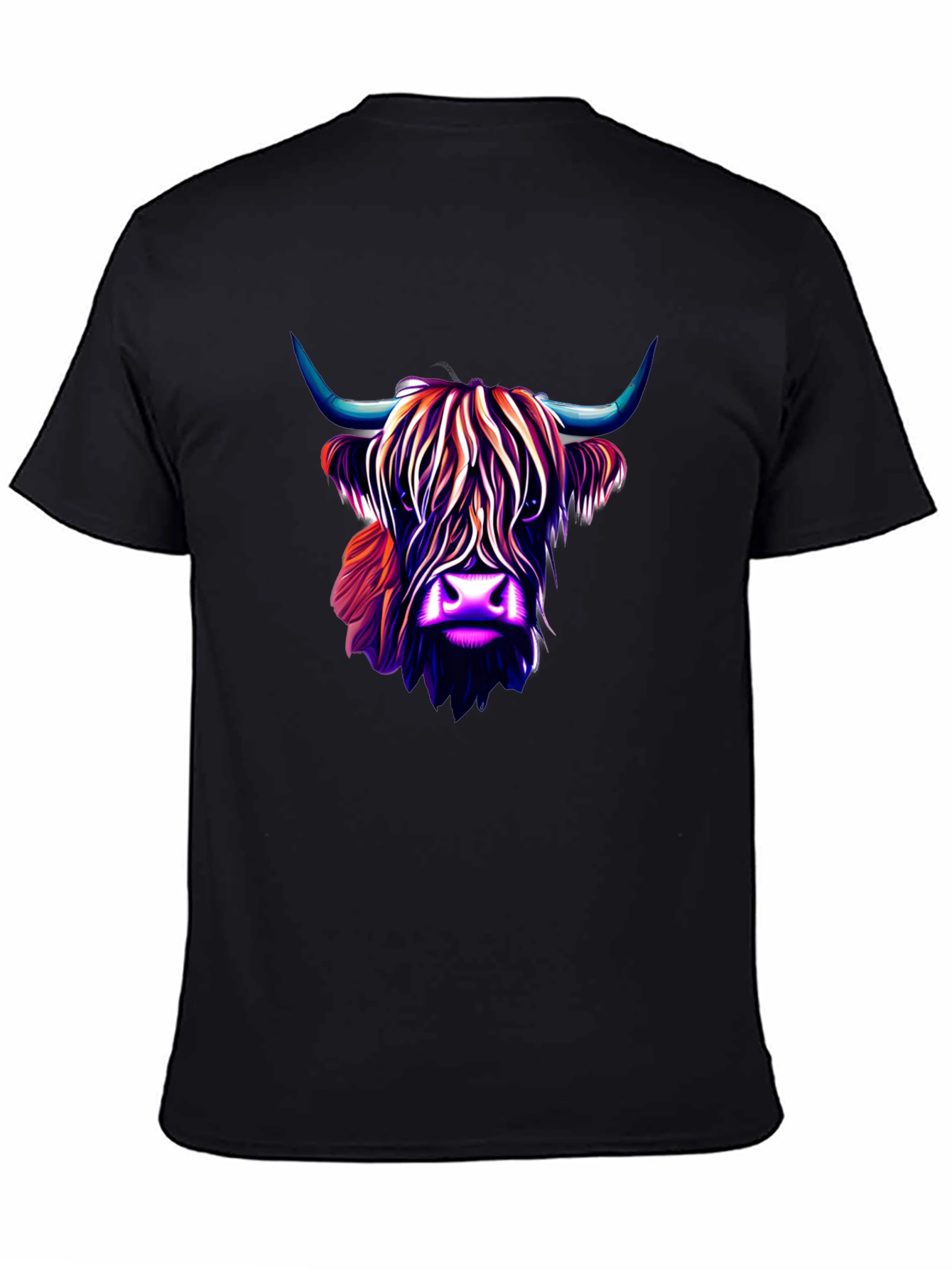 Highland Cow Graphic Tee - Stylish Mens Black T-Shirt