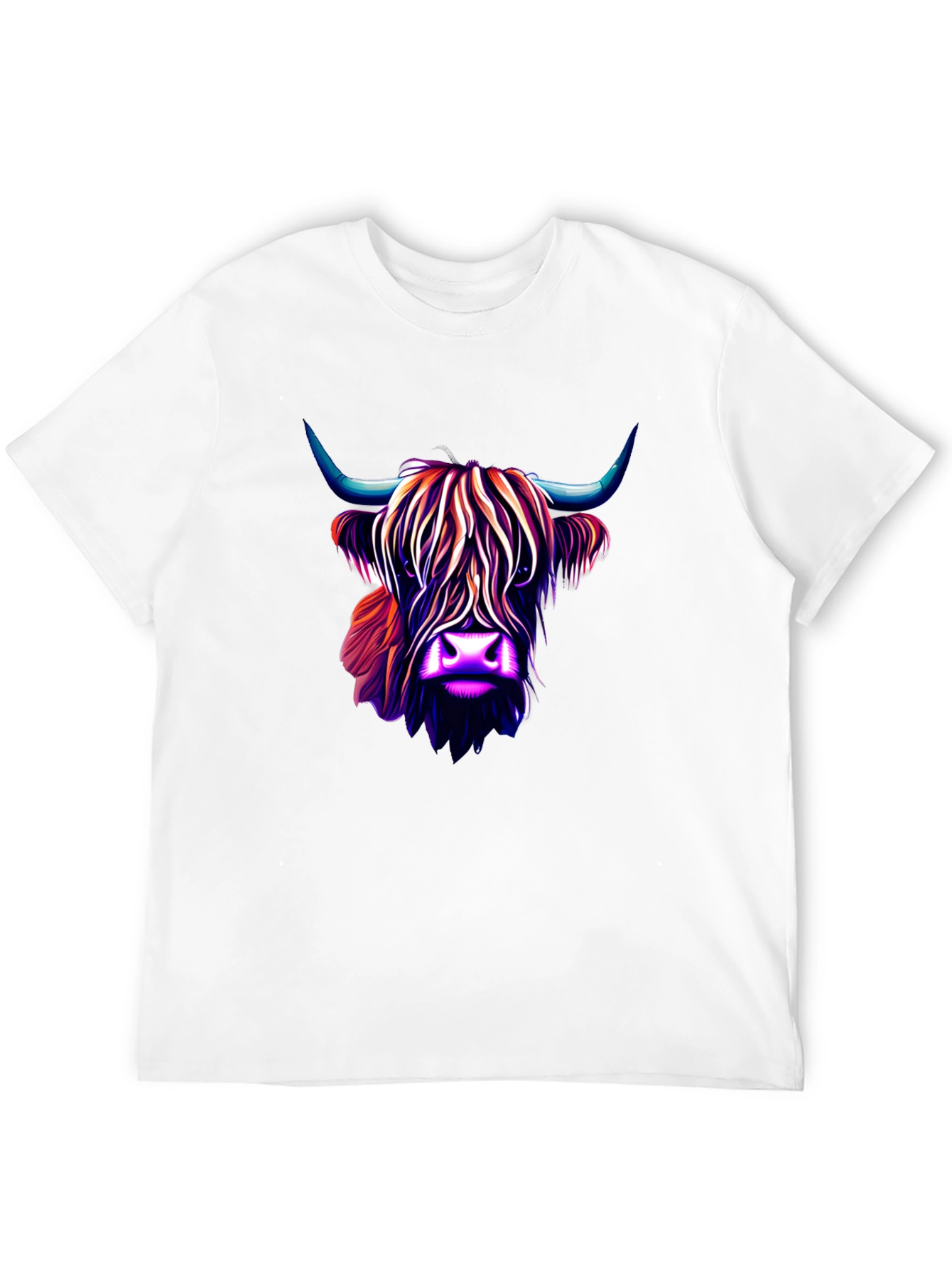 Highland Cow Graphic Tee - Stylish Mens Black T-Shirt