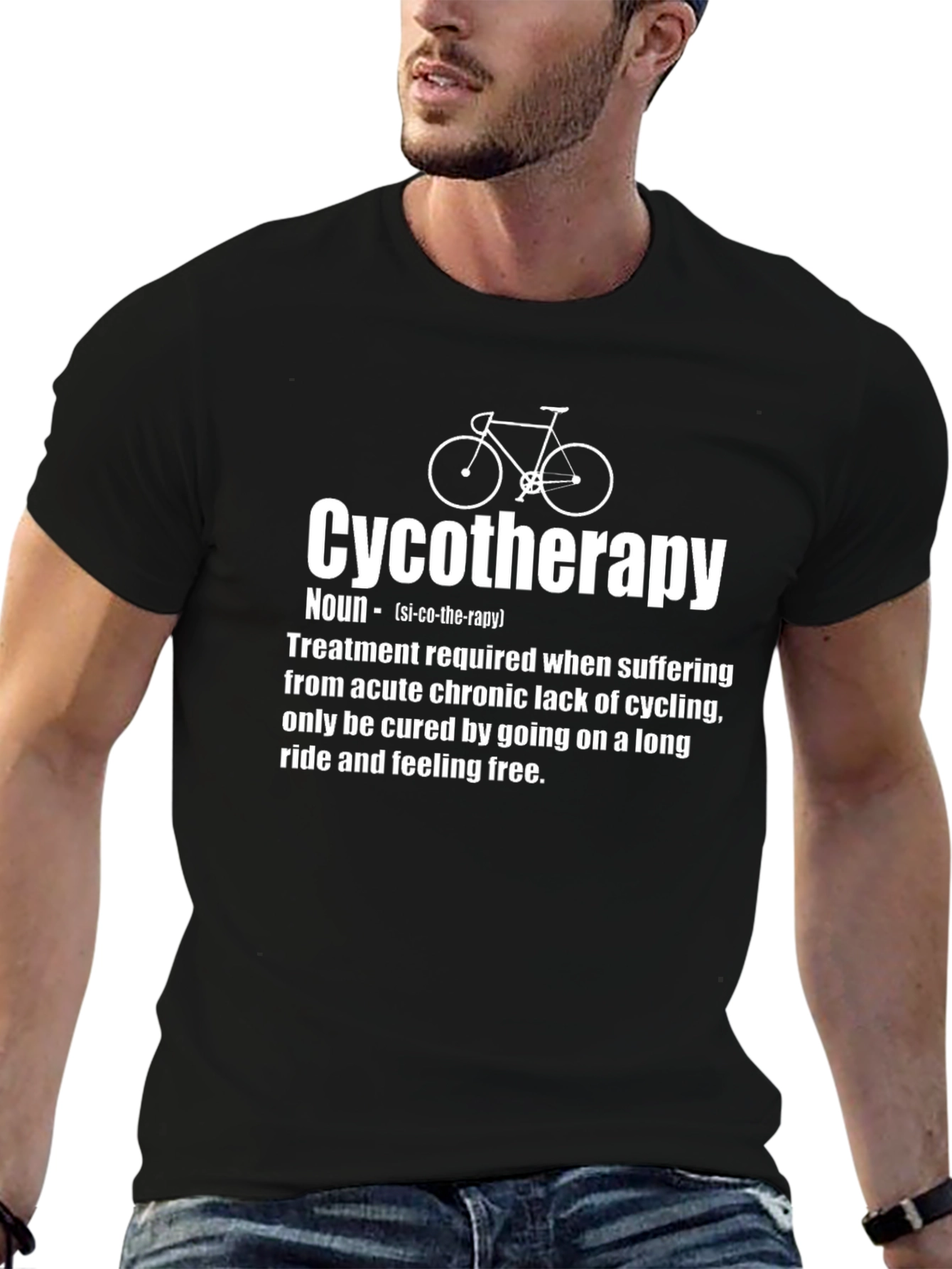 Cycotherapy Definition T-Shirt - Funny Cycling Therapy Tee