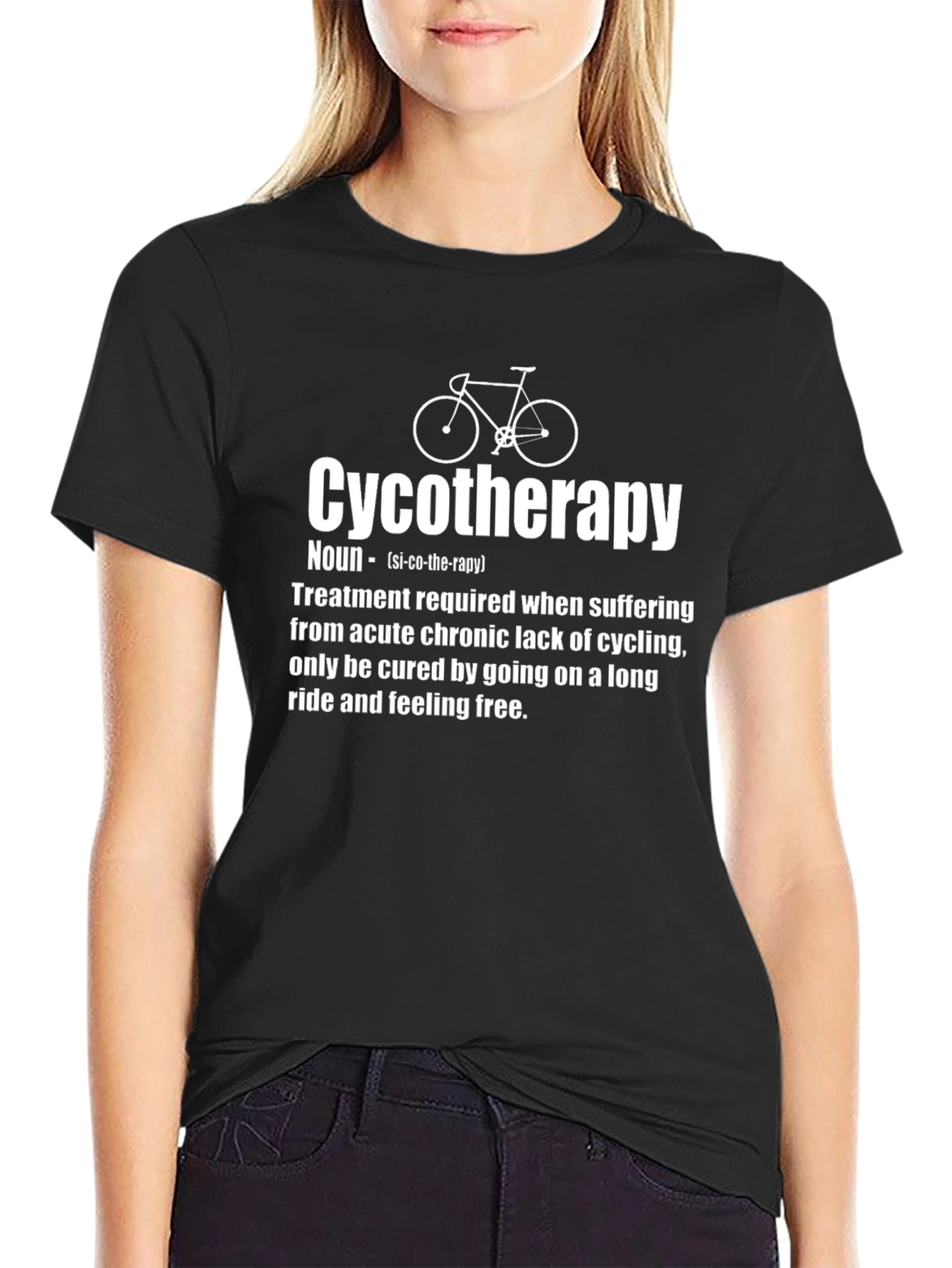 Cycotherapy Definition T-Shirt - Funny Cycling Therapy Tee