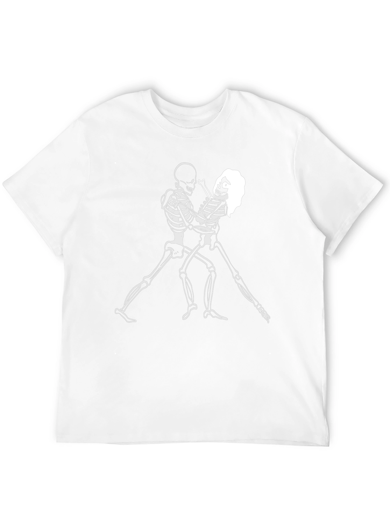 Dancing Skeletons Graphic Tee - Black Crewneck Shirt