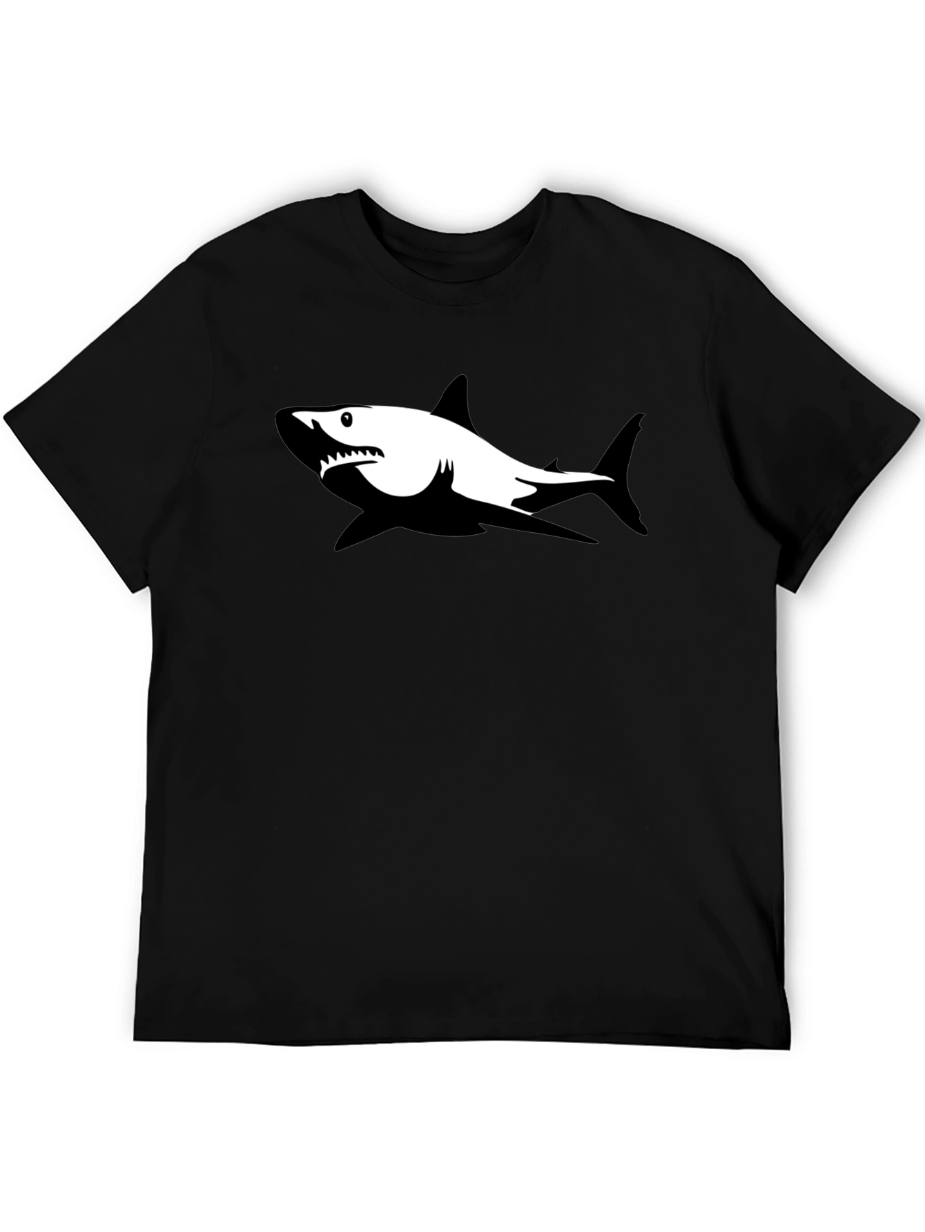 Black Shark Graphic Tee - Mens Casual Shirt