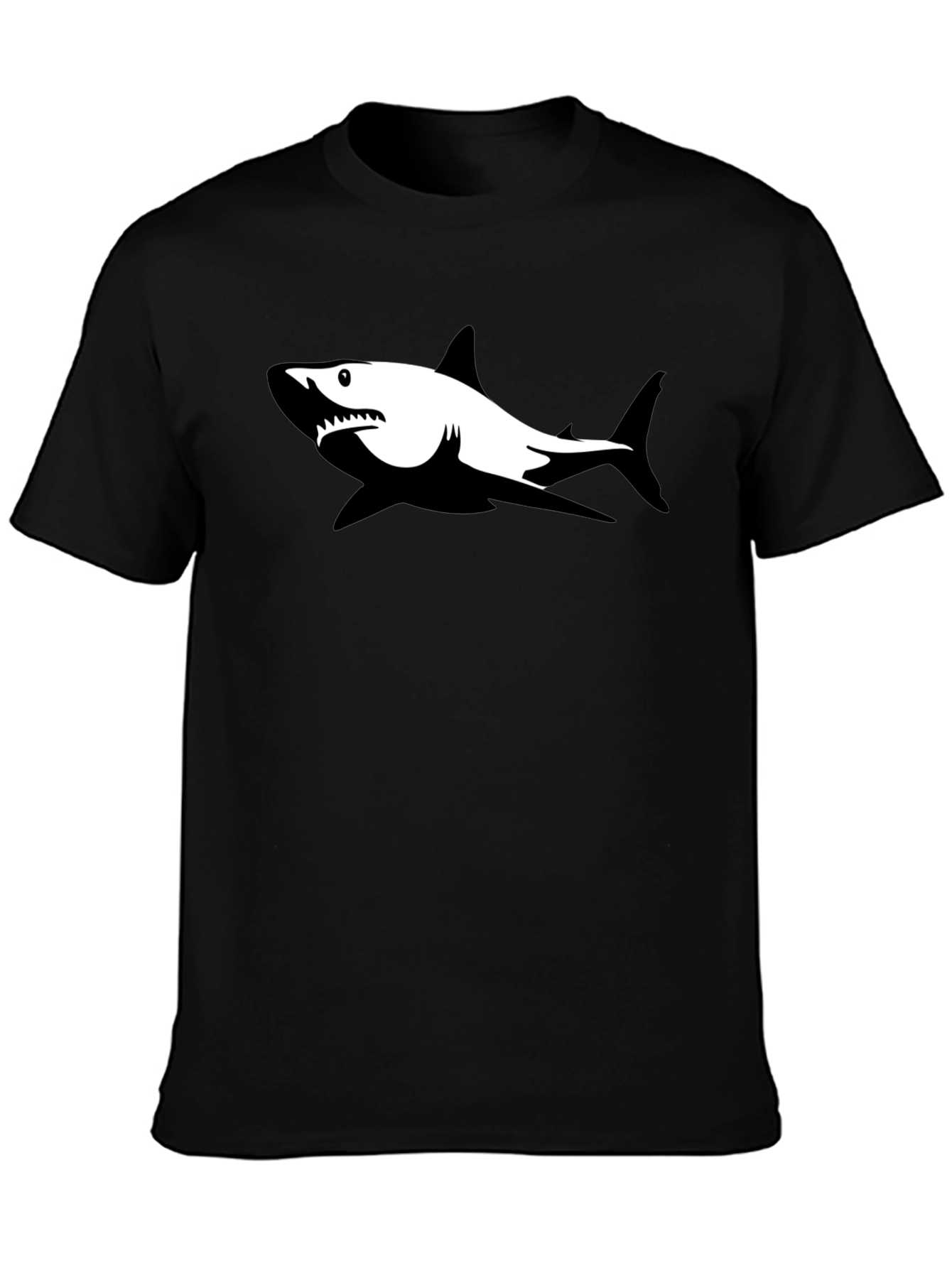 Black Shark Graphic Tee - Mens Casual Shirt