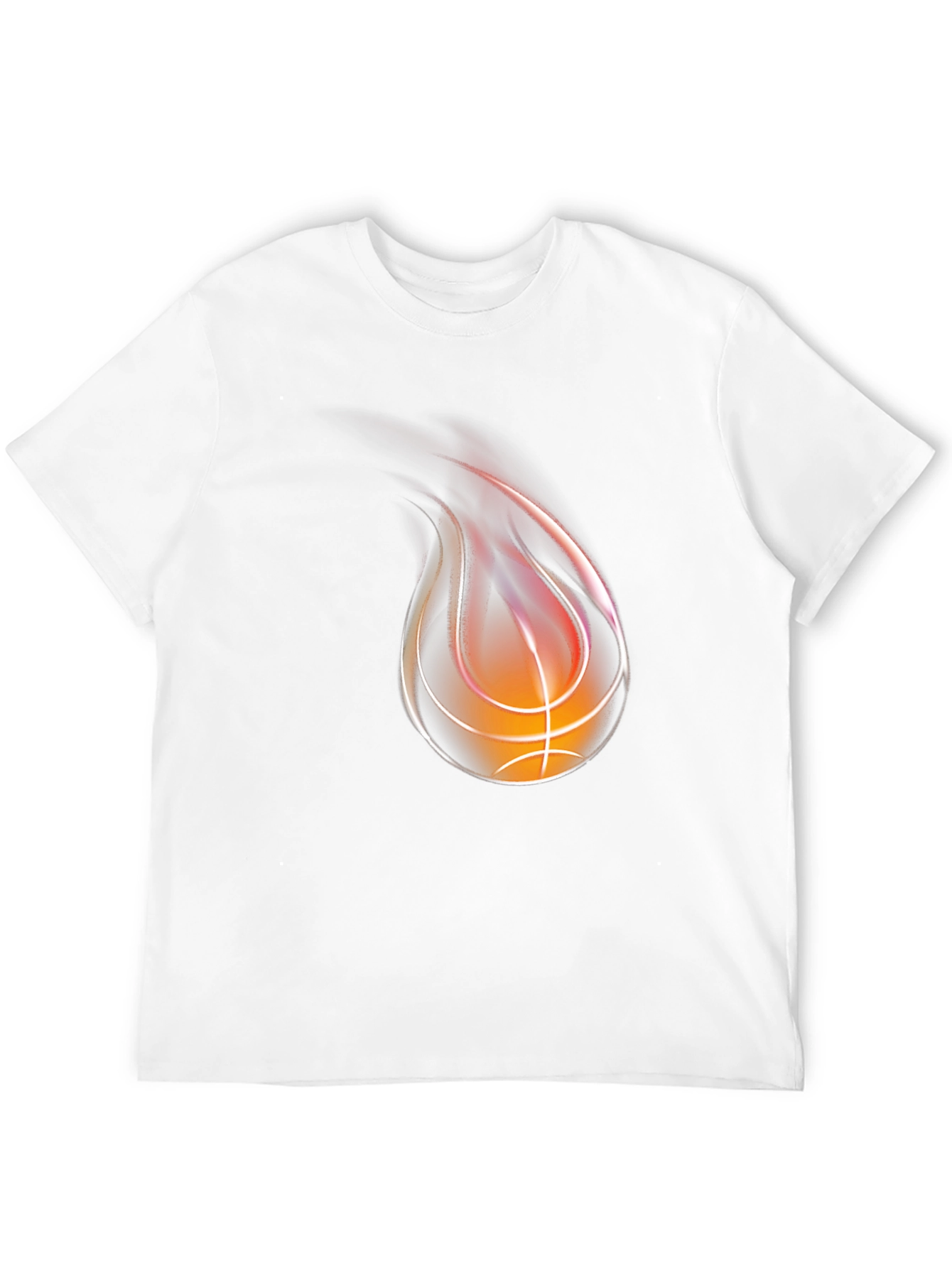 Flaming Basketball Graphic T-Shirt
