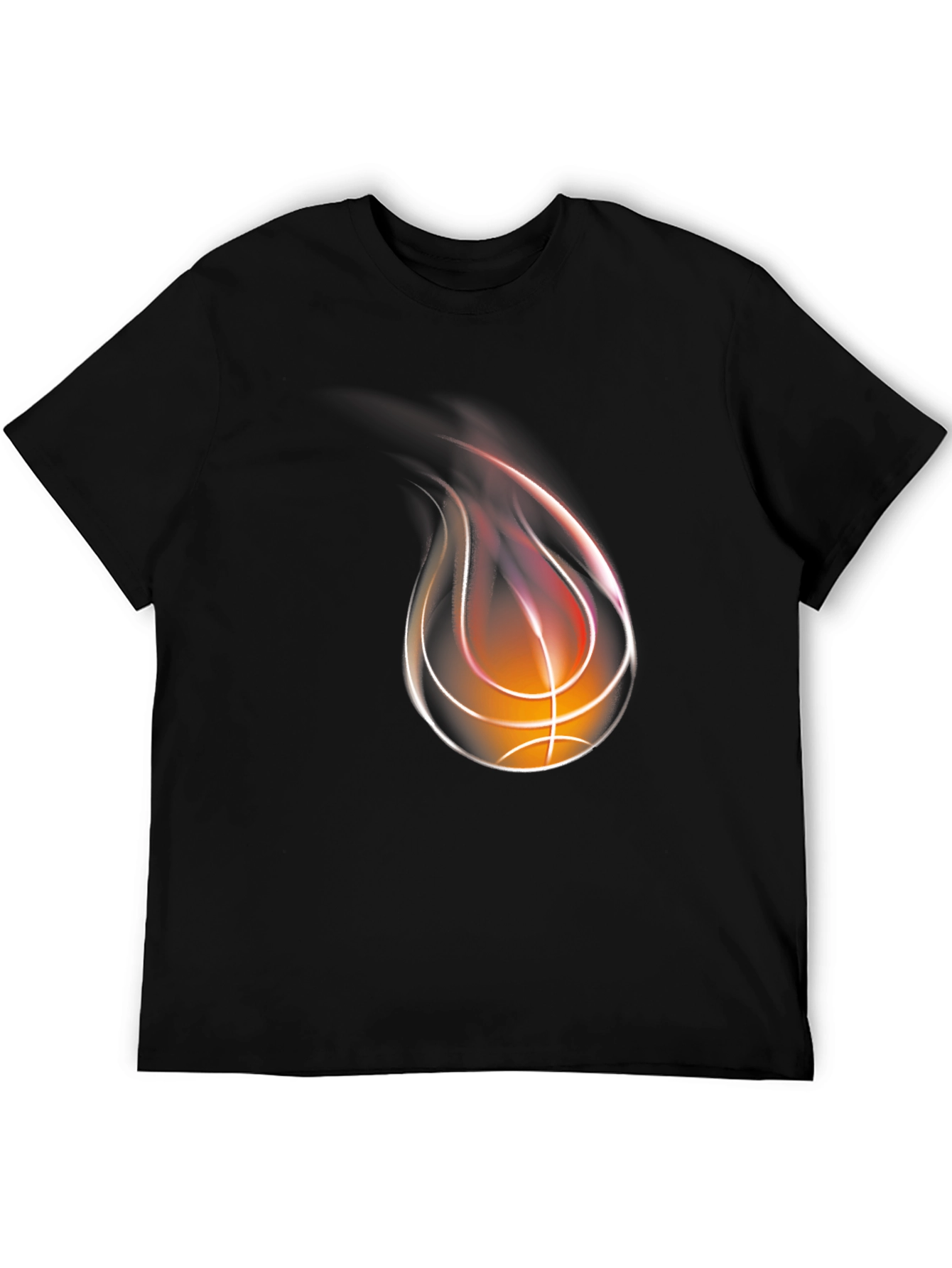 Flaming Basketball Graphic T-Shirt