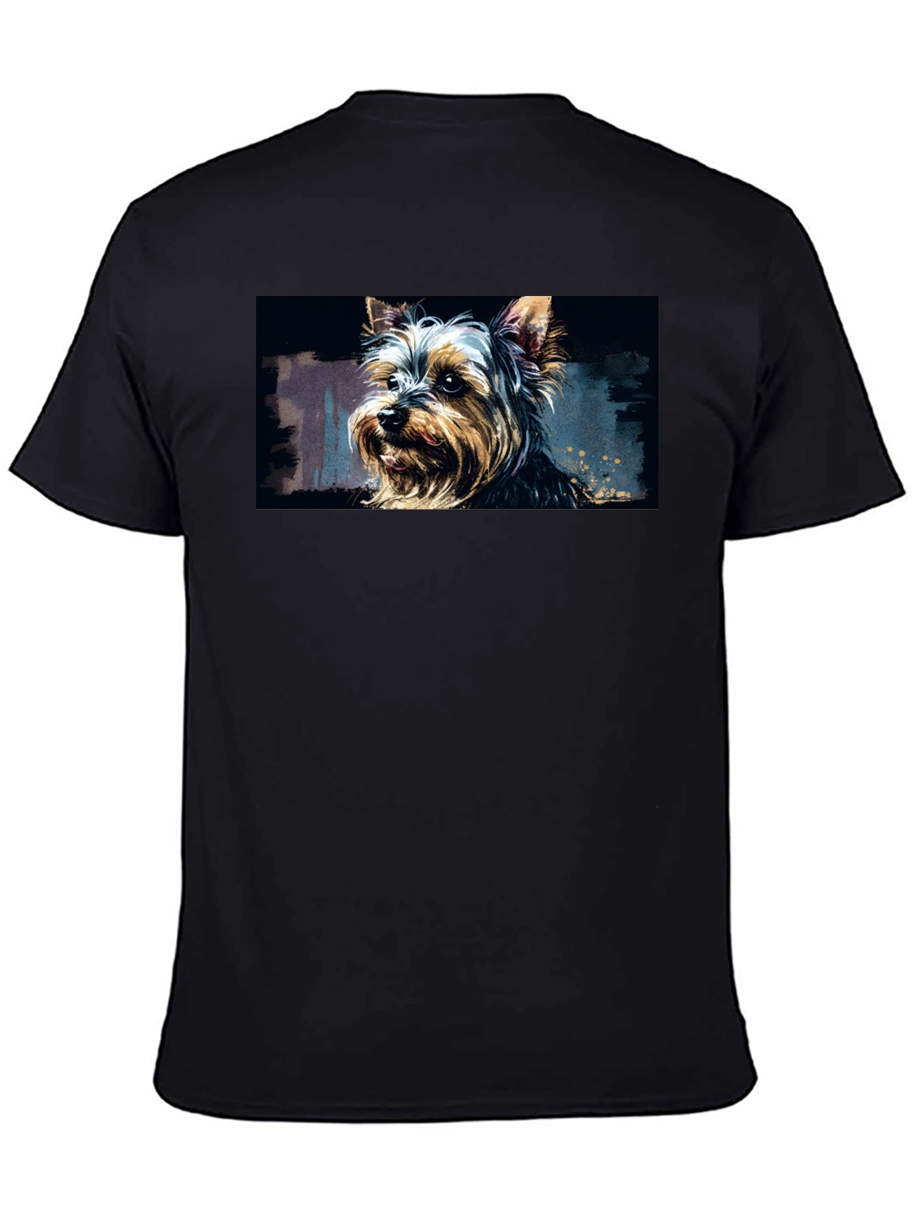 Yorkie Dog Graphic Black T-Shirt