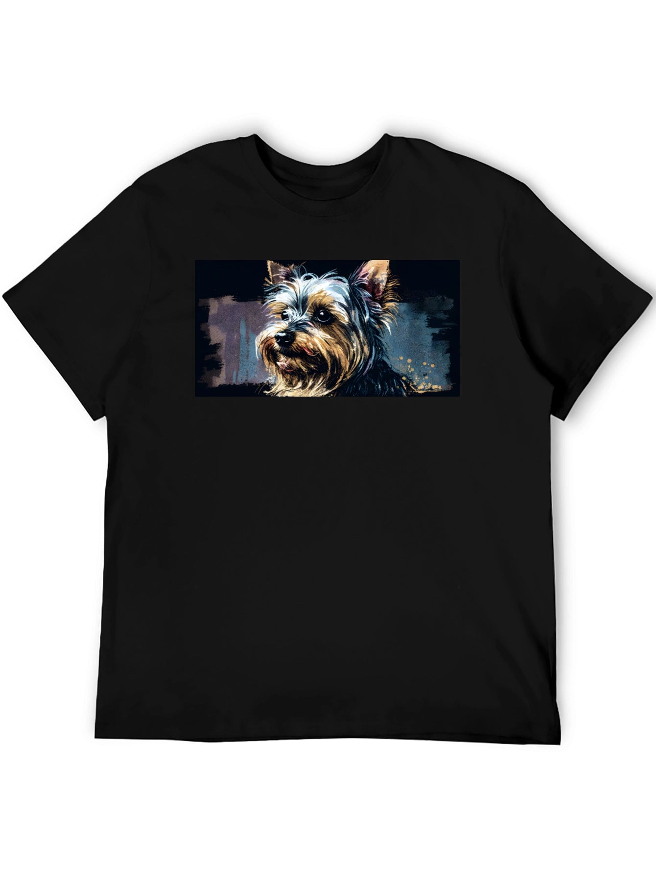 Yorkie Dog Graphic Black T-Shirt