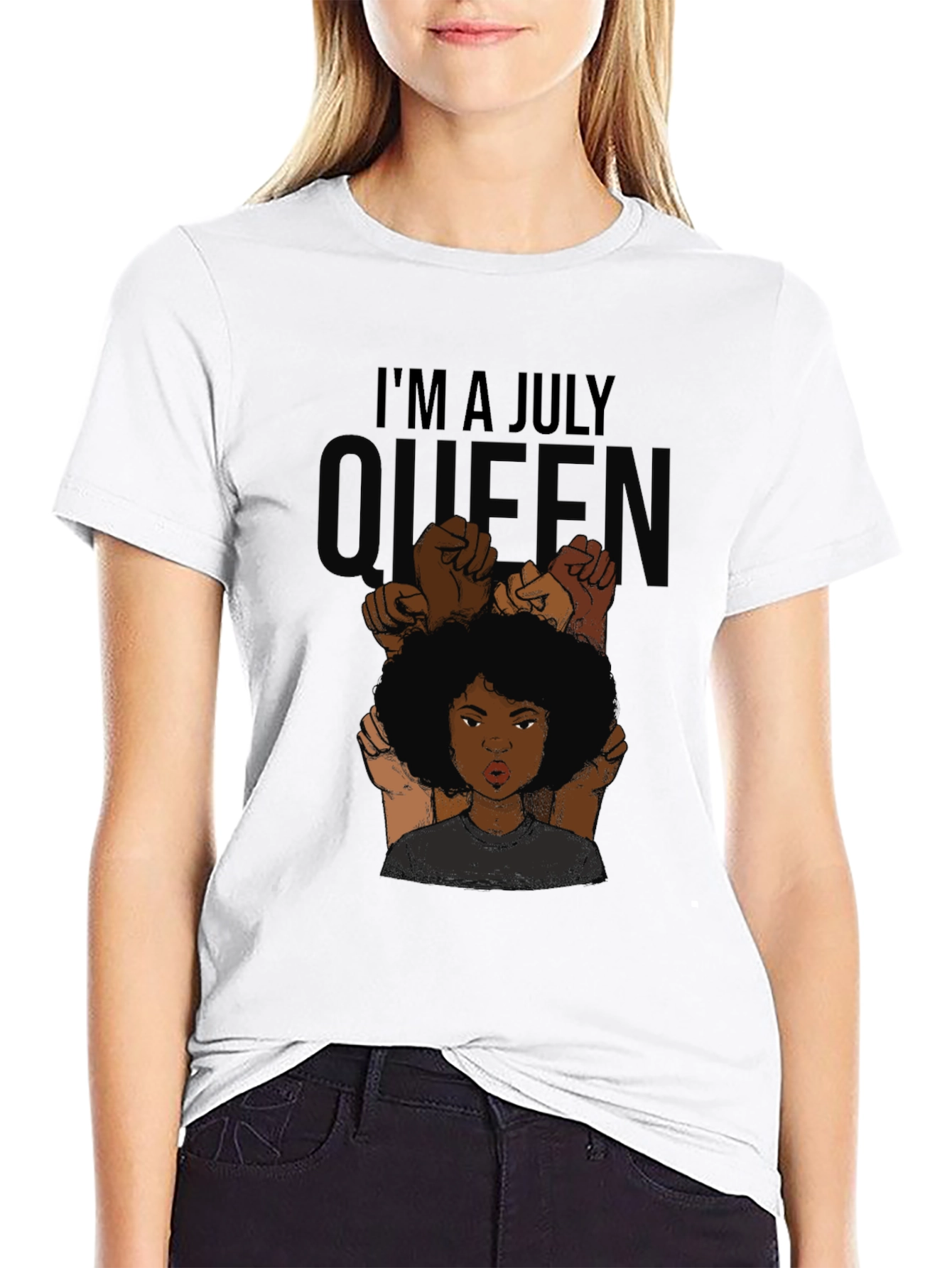 Im a July Queen Black T-Shirt