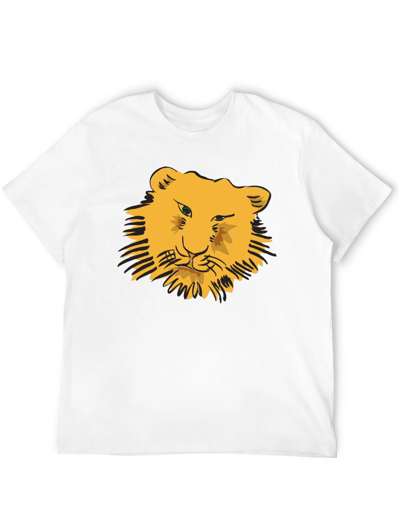Lion Face Graphic Black T-Shirt