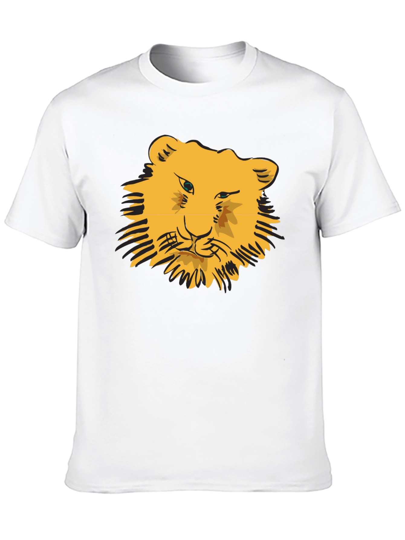 Lion Face Graphic Black T-Shirt