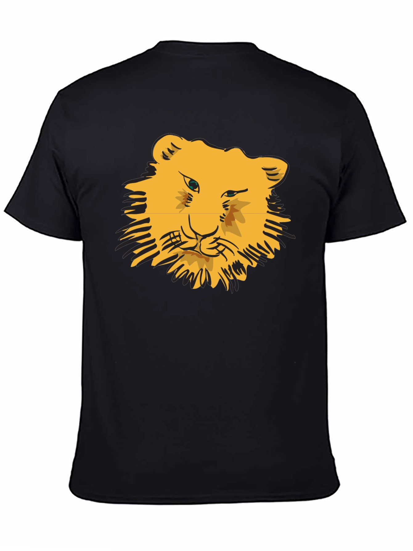 Lion Face Graphic Black T-Shirt