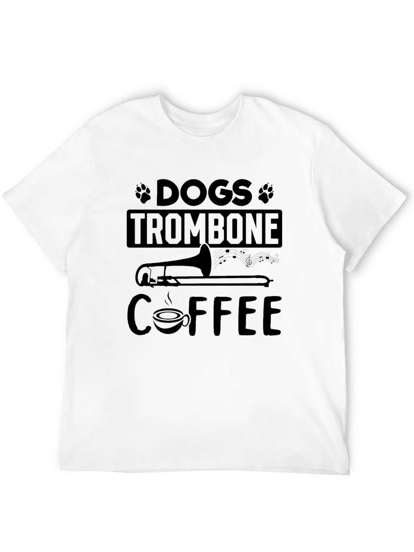 Dogs Trombone Coffee Graphic T-Shirt