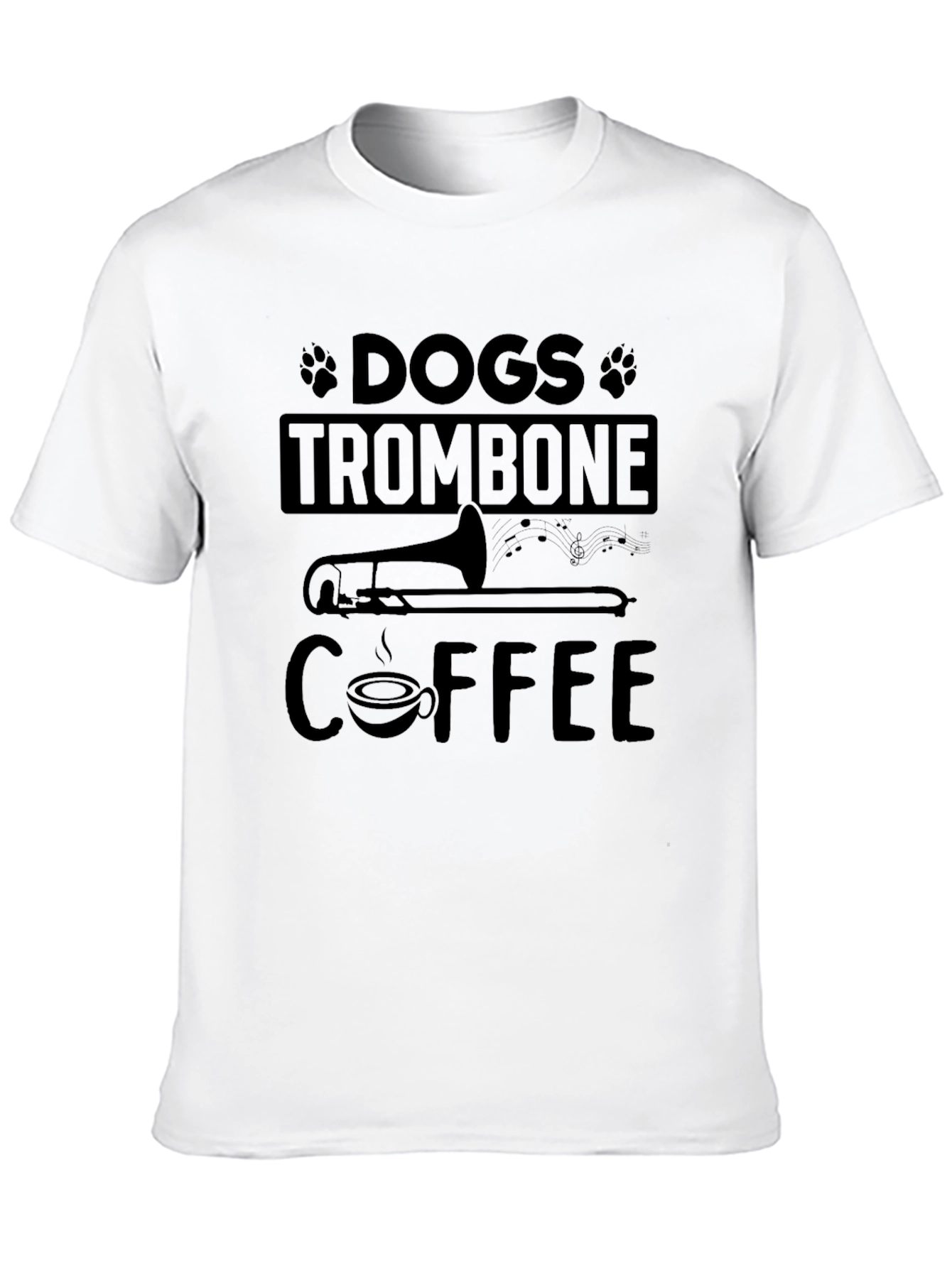 Dogs Trombone Coffee Graphic T-Shirt