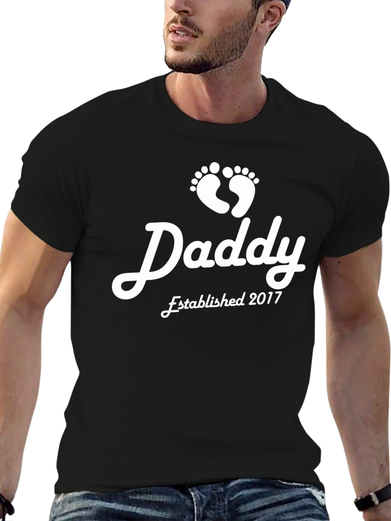 Daddy Established 2017 Black T-Shirt