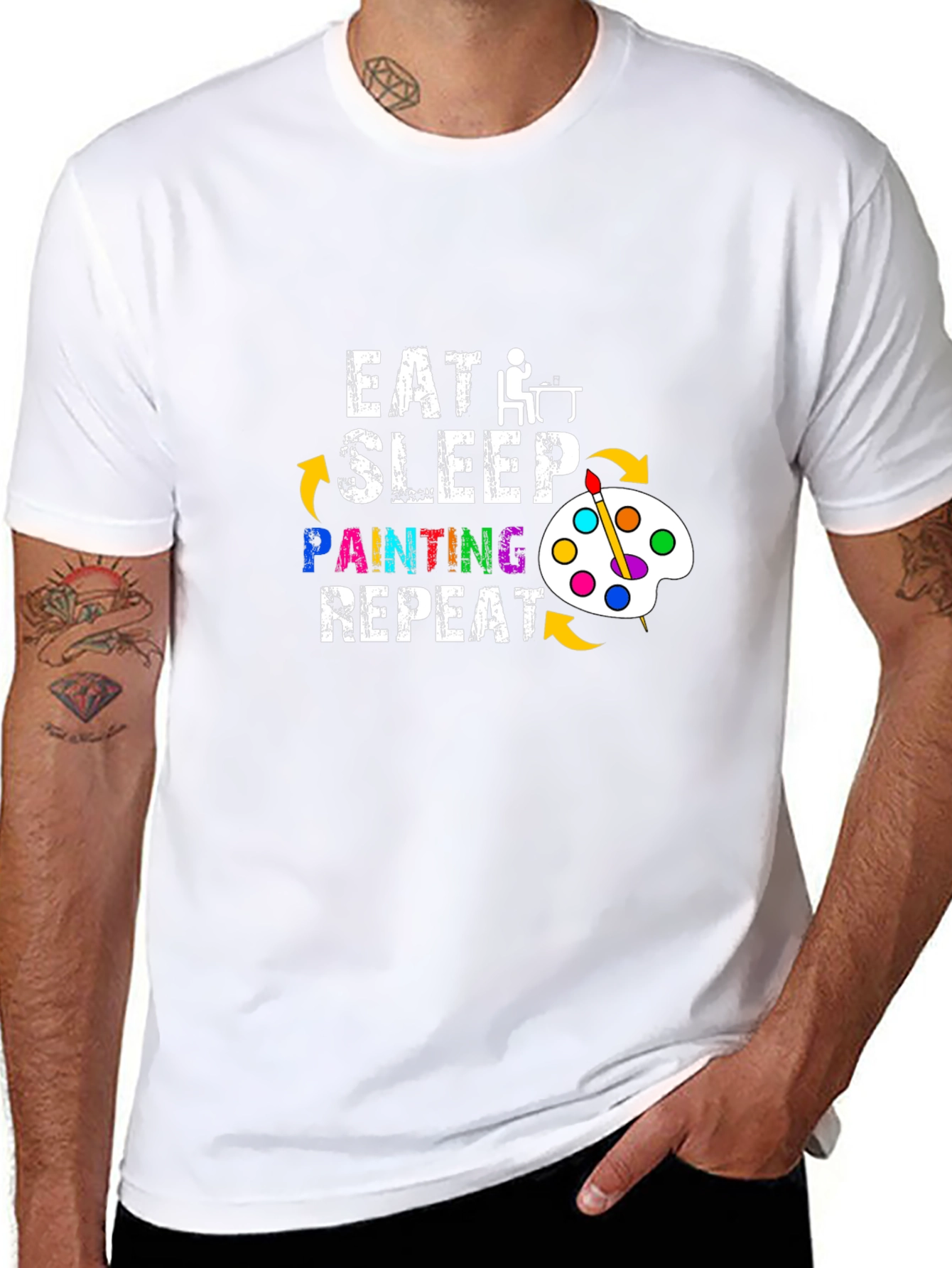 Eat Sleep Painting Repeat Graphic T-Shirt