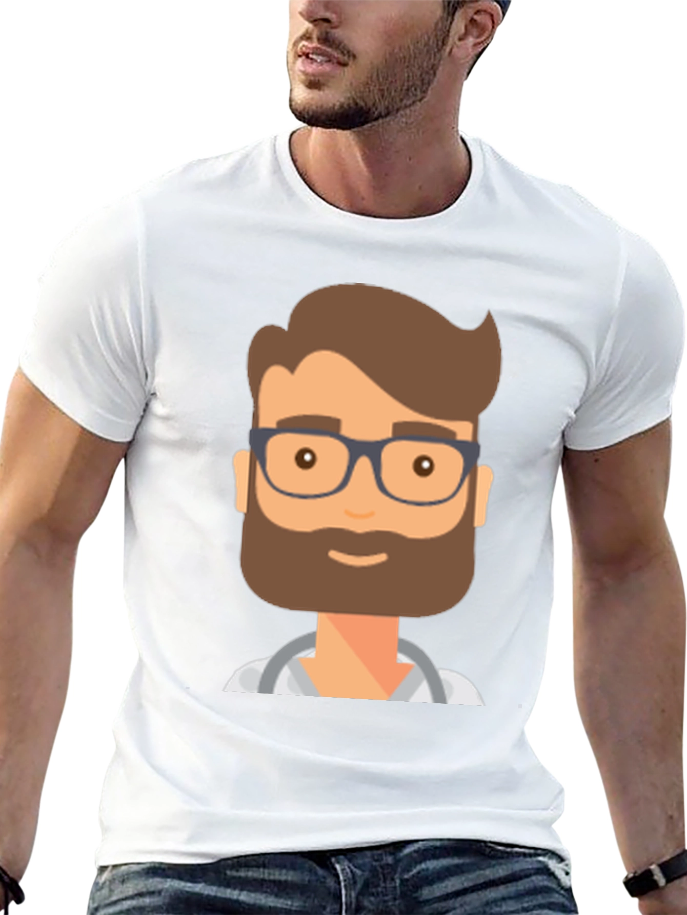 Doctor Cartoon Graphic T-Shirt - Black