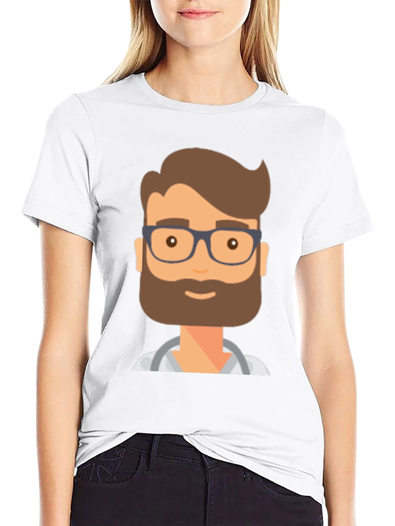 Doctor Cartoon Graphic T-Shirt - Black