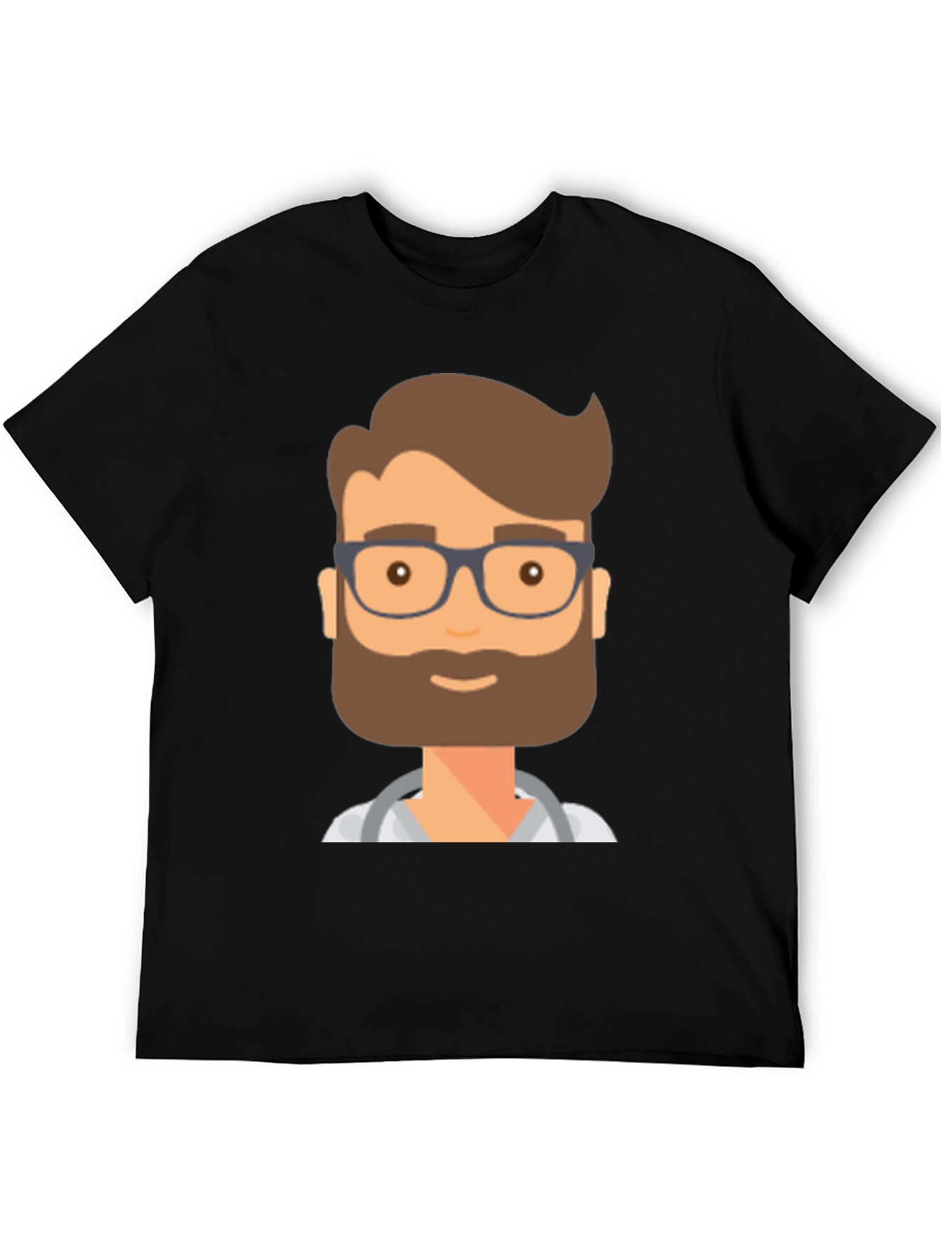 Doctor Cartoon Graphic T-Shirt - Black