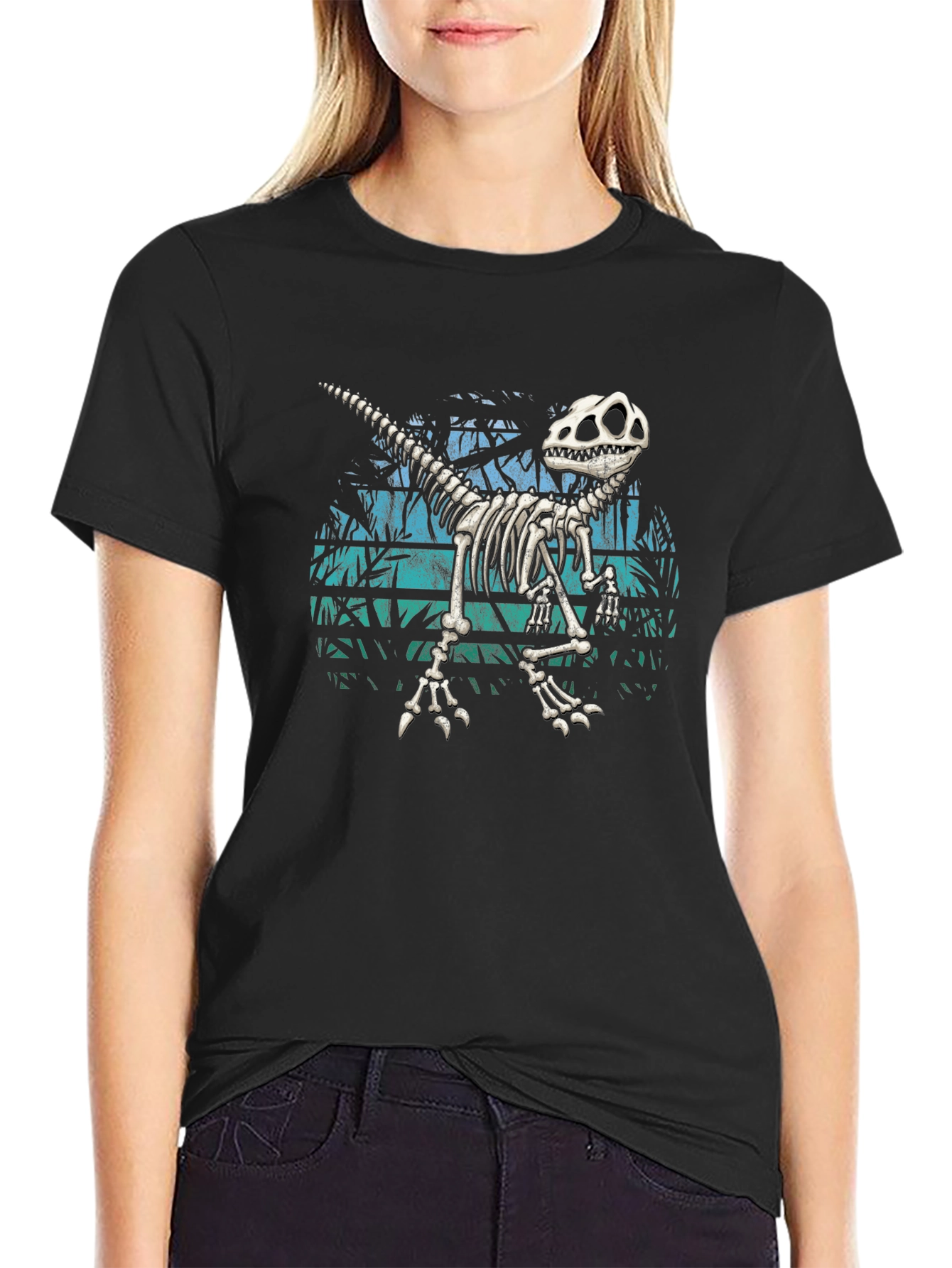 Dino Skeleton Graphic Tee - Cool Casual Style
