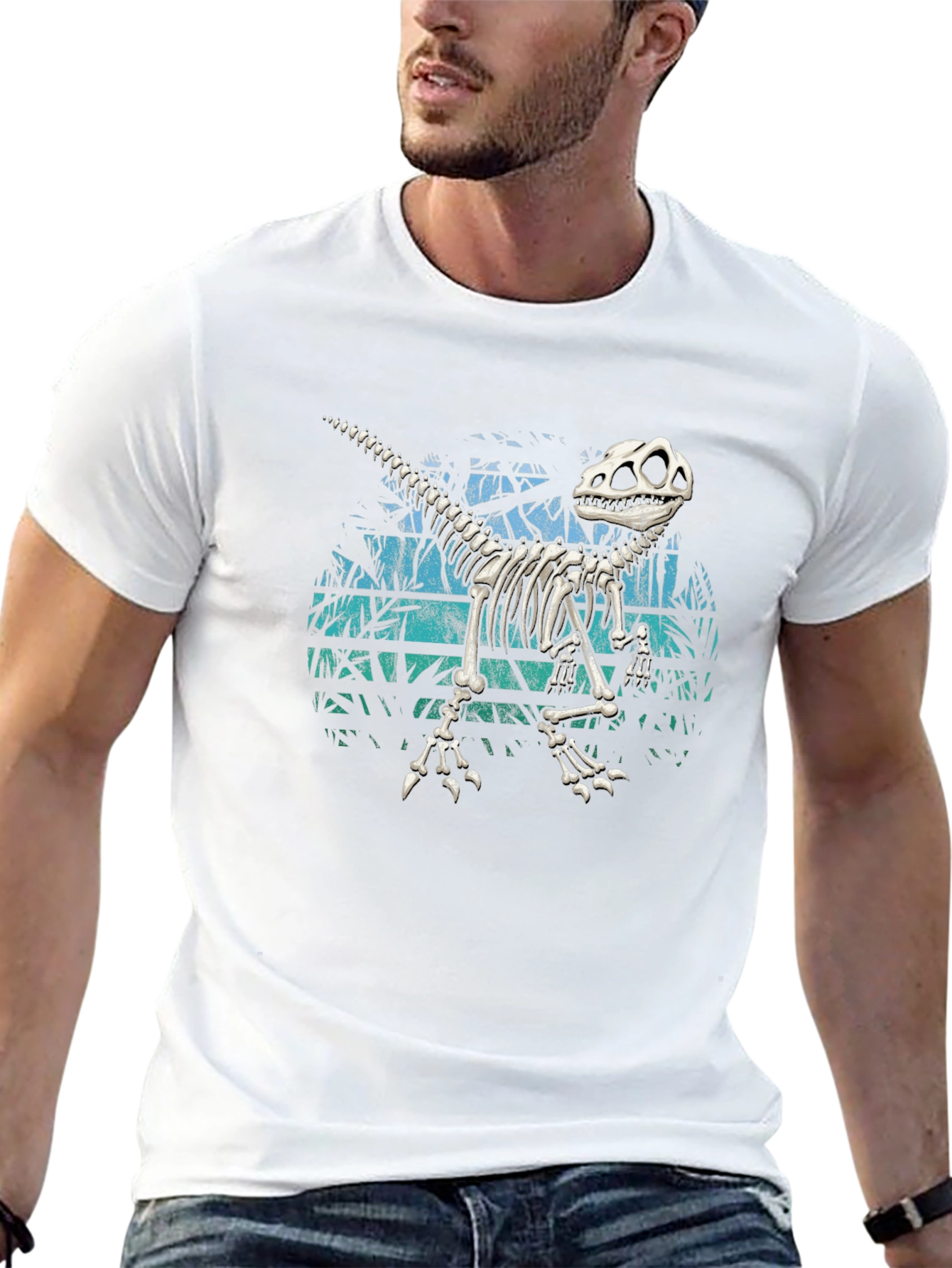 Dino Skeleton Graphic Tee - Cool Casual Style