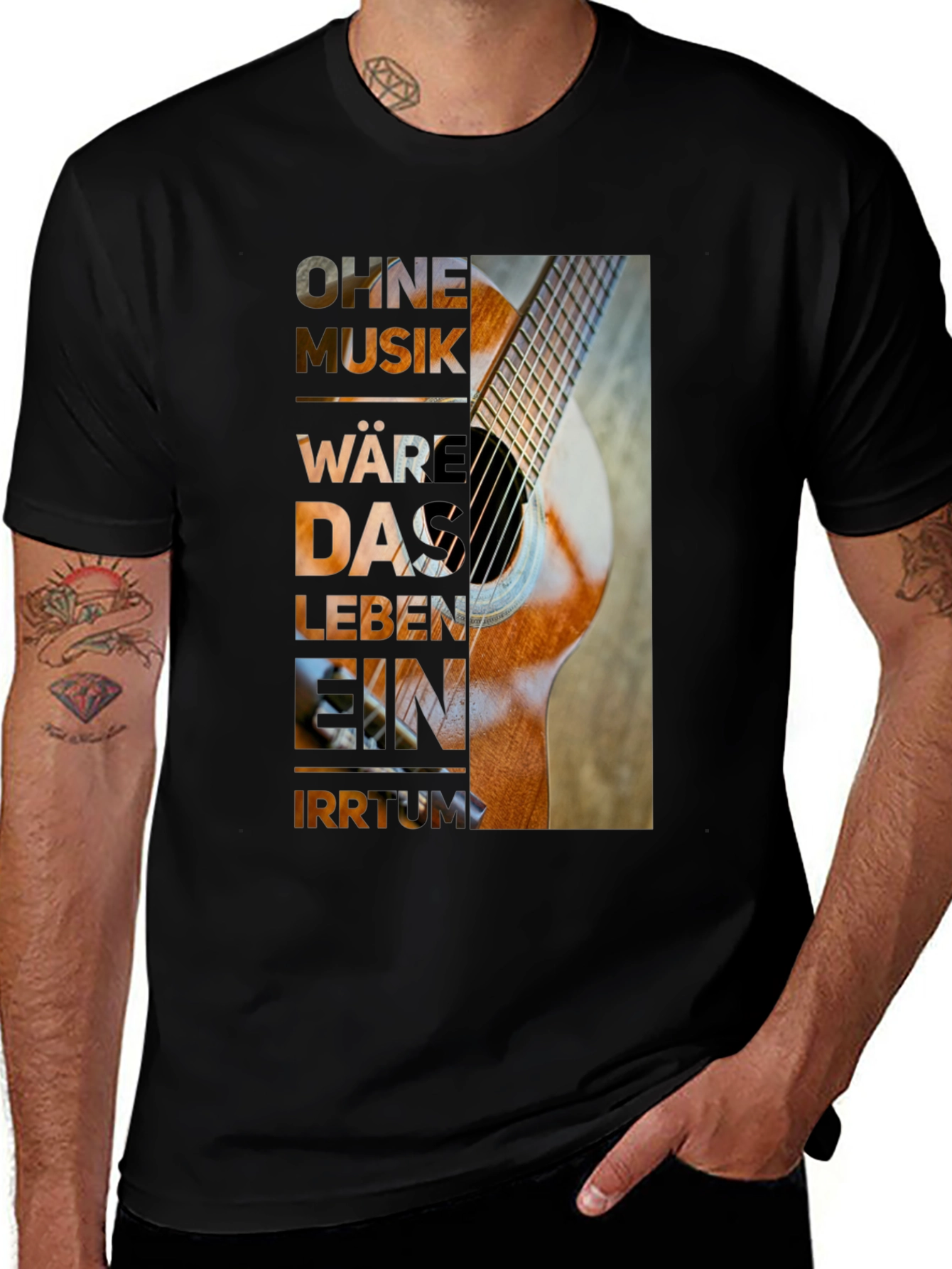Guitar Music T-Shirt - Artistic Graphic Tee