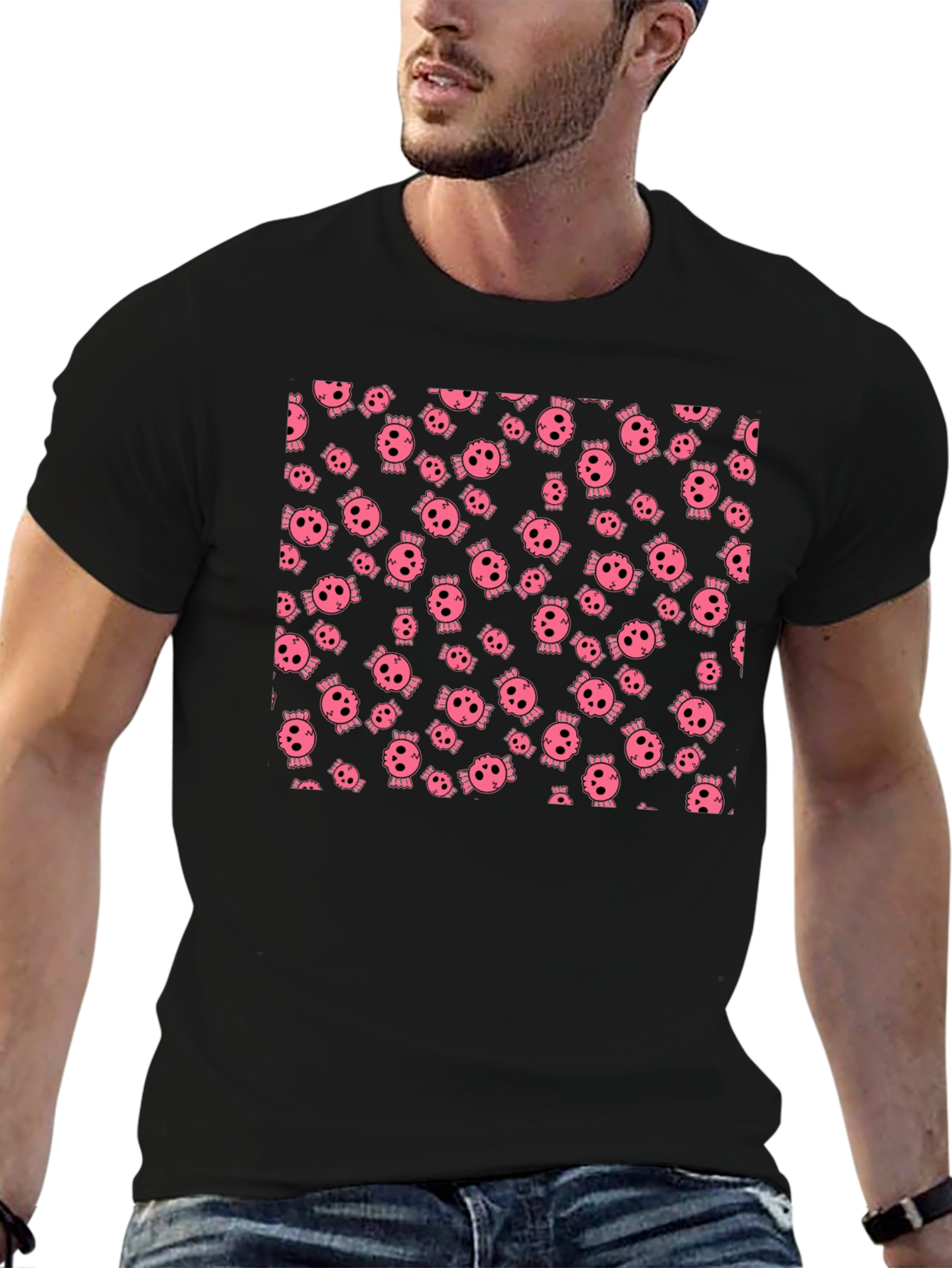 Skull Pattern Black T-Shirt