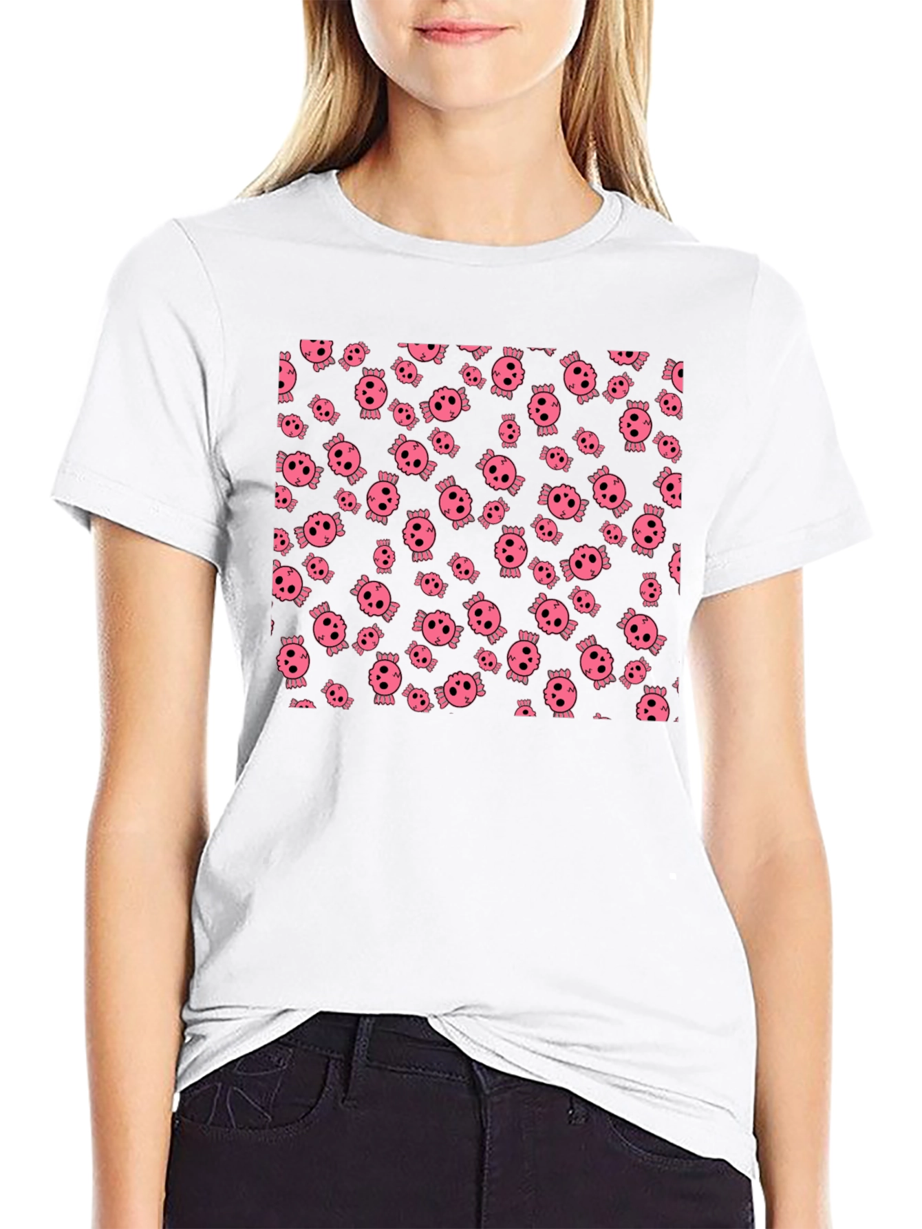 Skull Pattern Black T-Shirt