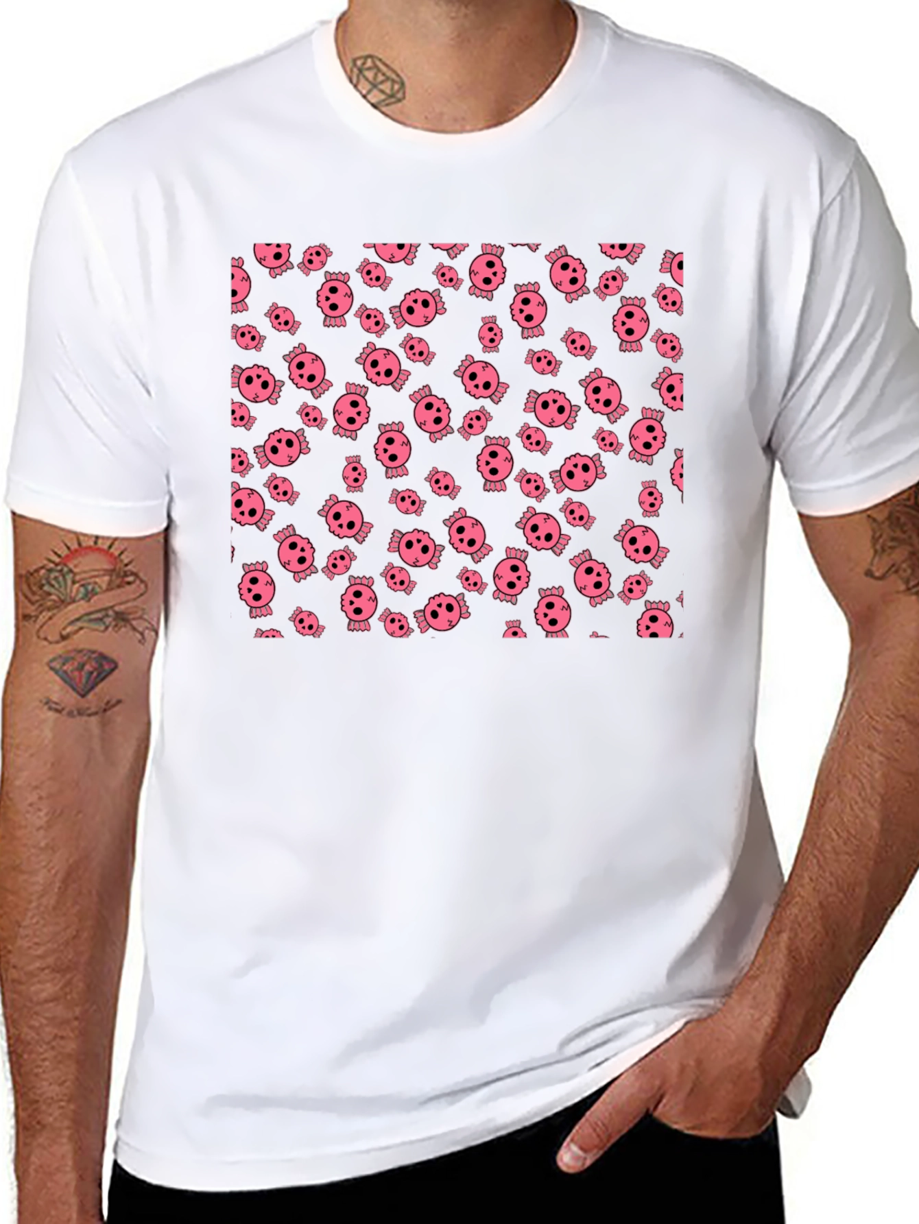 Skull Pattern Black T-Shirt