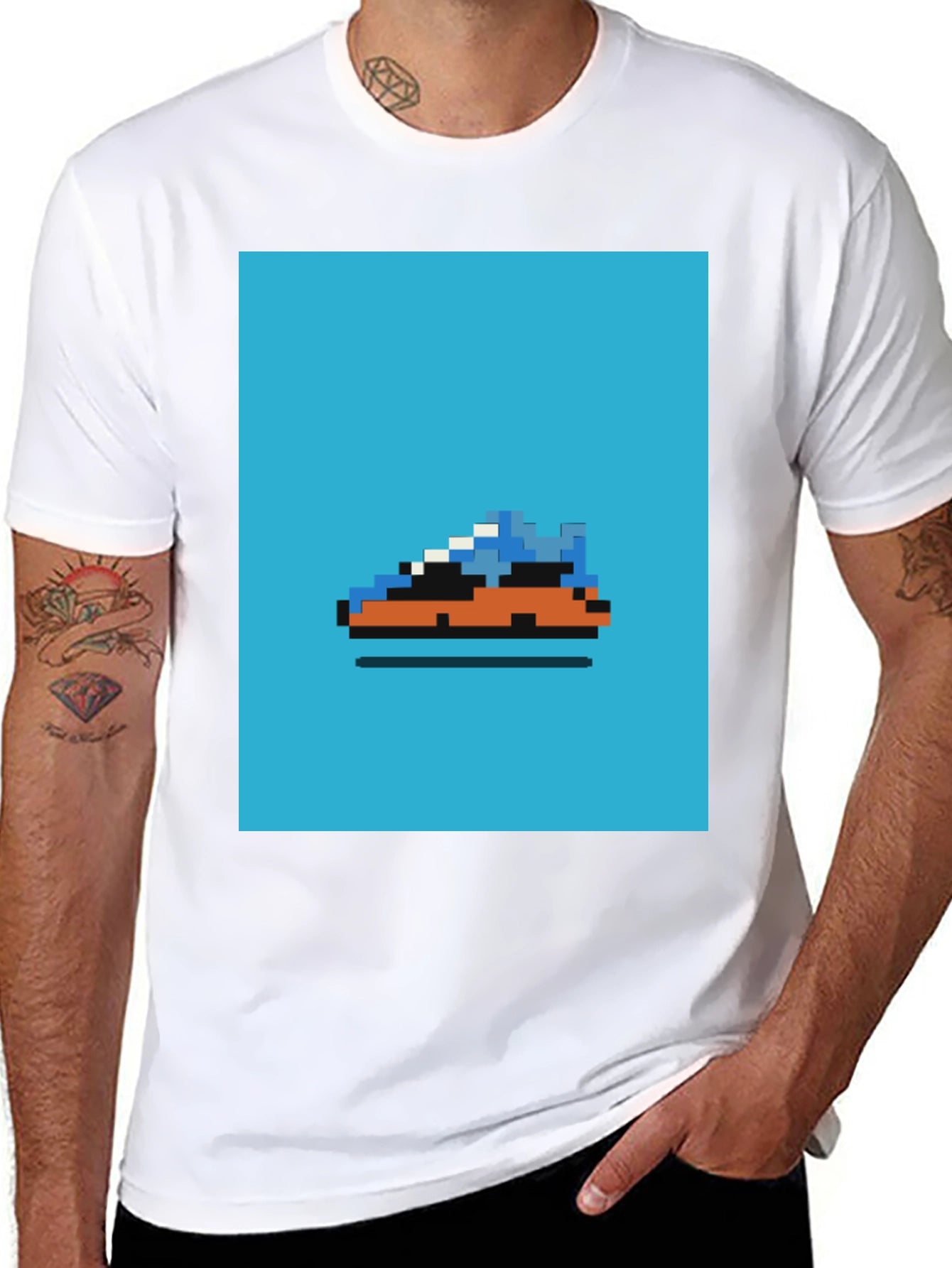 Pixel Sneaker T-Shirt - Retro Gaming Style
