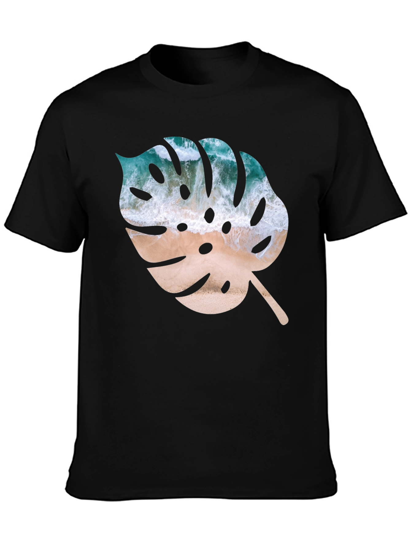 Tropical Monstera Leaf Graphic T-Shirt - Beach Vibes
