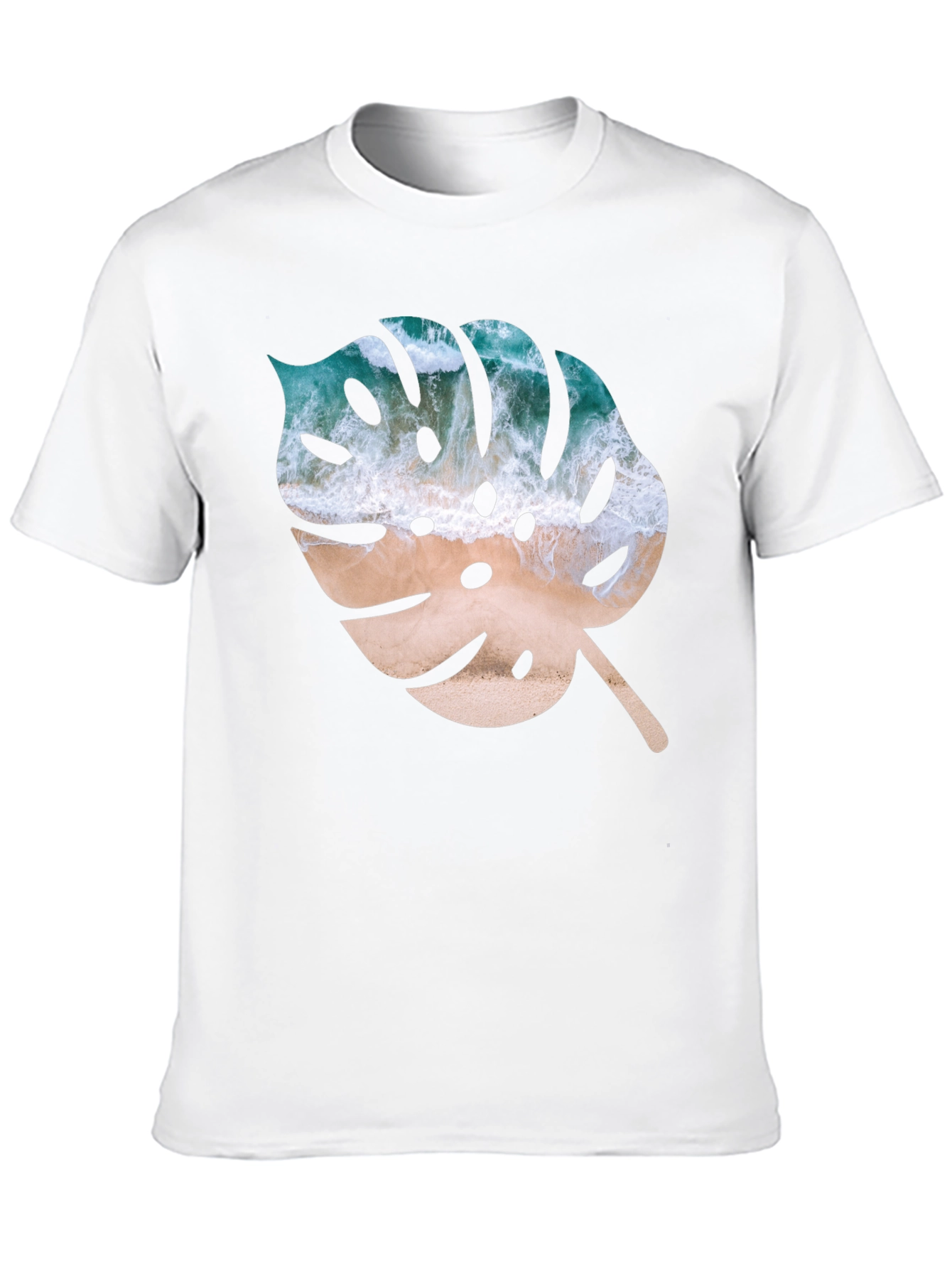 Tropical Monstera Leaf Graphic T-Shirt - Beach Vibes