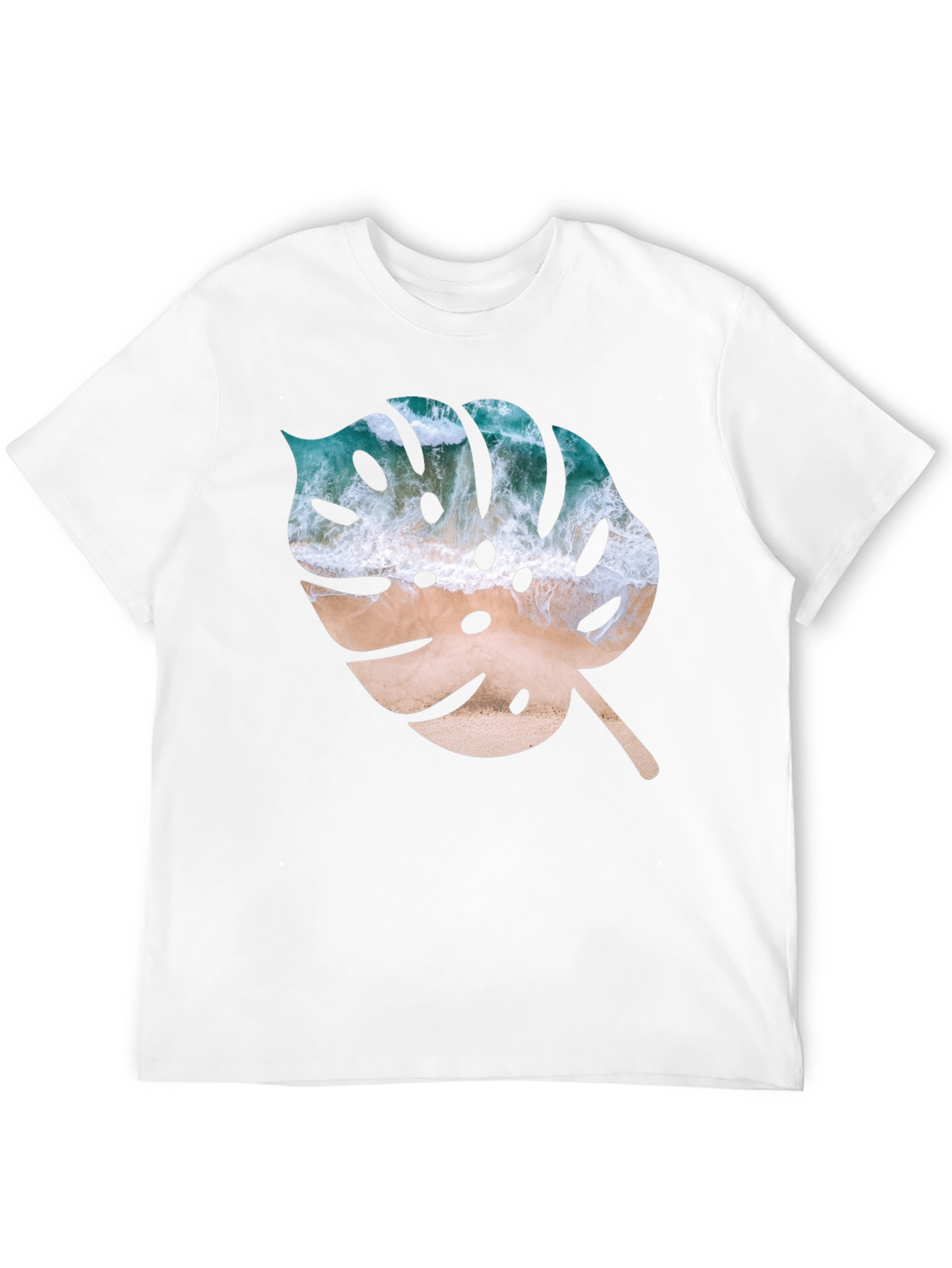 Tropical Monstera Leaf Graphic T-Shirt - Beach Vibes