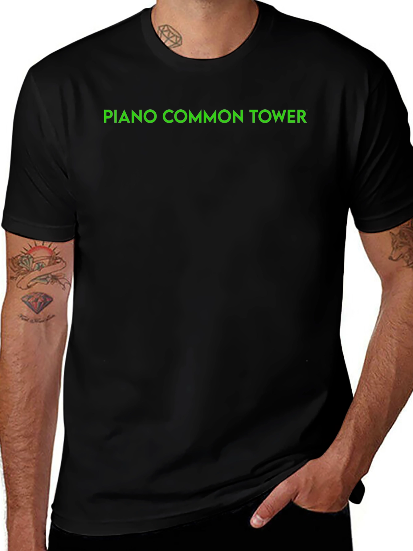 Piano Common Tower Graphic Tee - Black