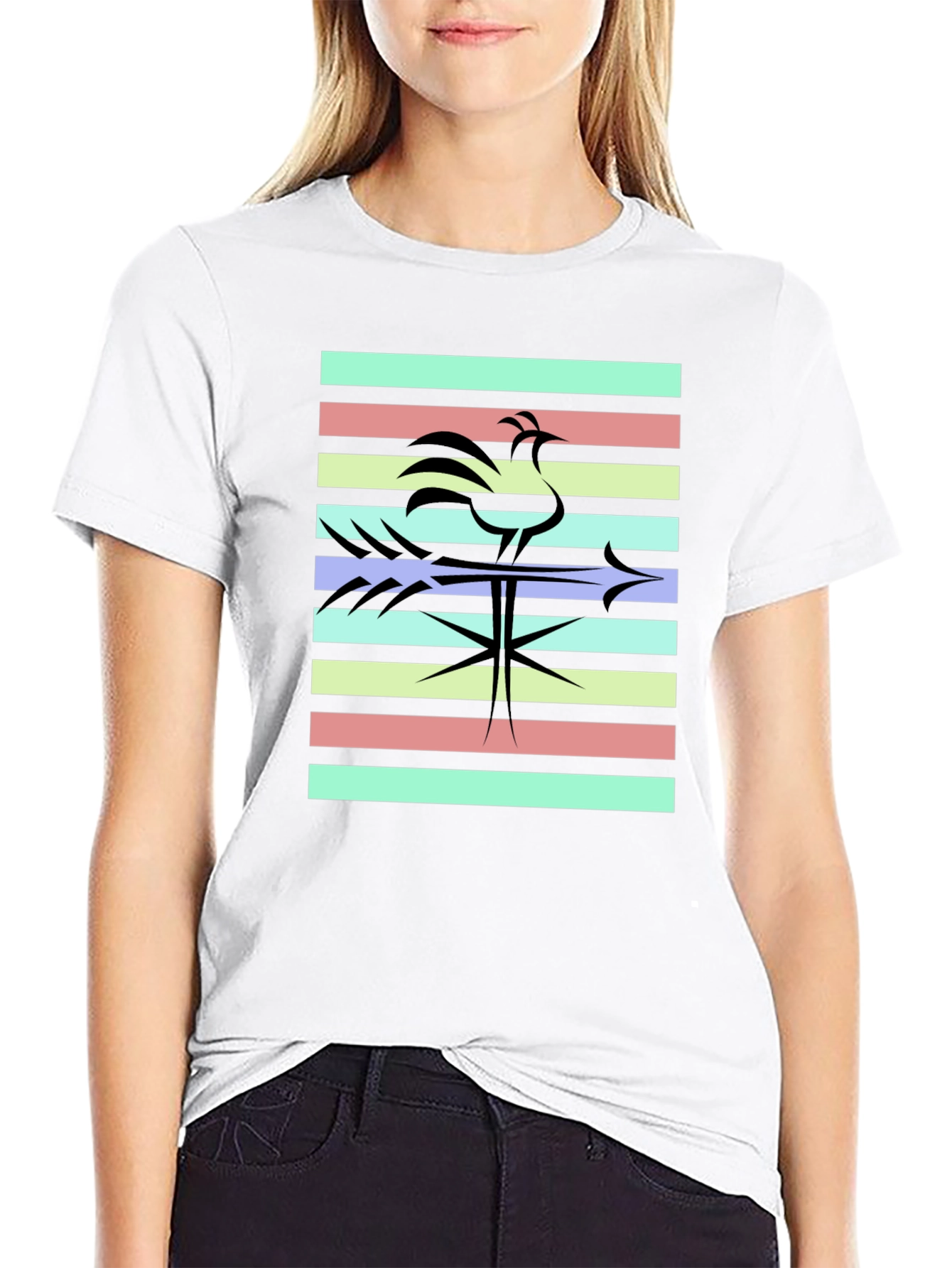 Retro Rooster T-Shirt - Black