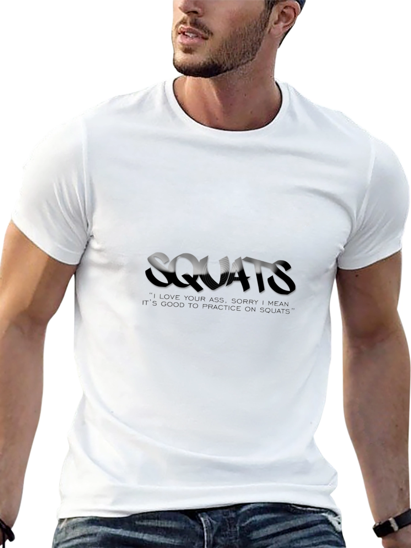 Squats Graphic Tee - Gym Humor T-Shirt