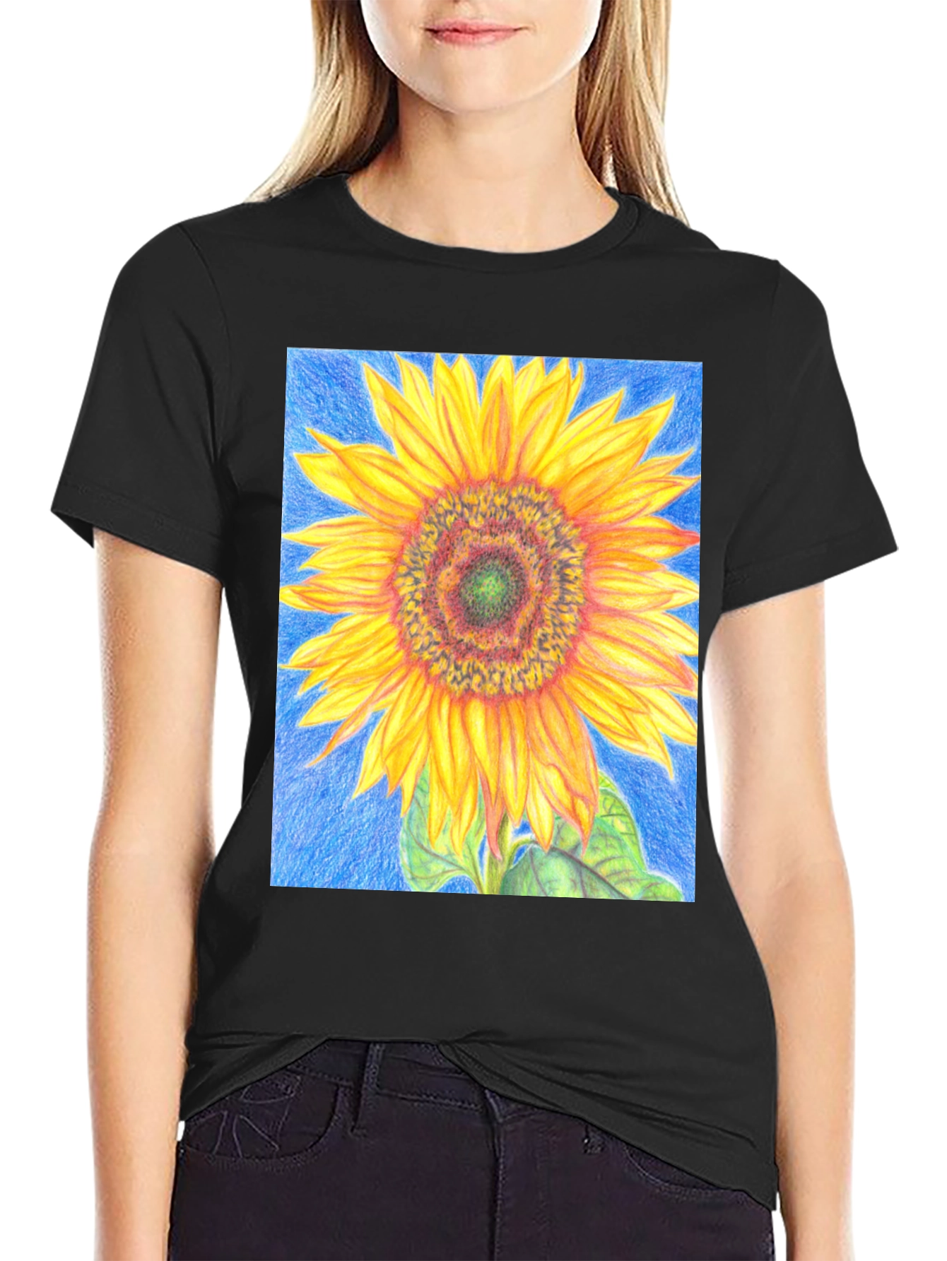 Sunflower Graphic Tee - Vivid Floral Print
