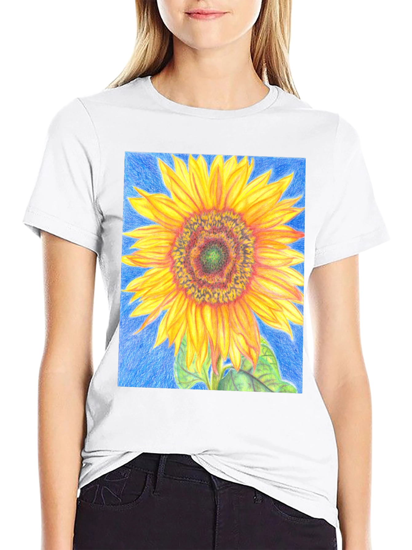Sunflower Graphic Tee - Vivid Floral Print