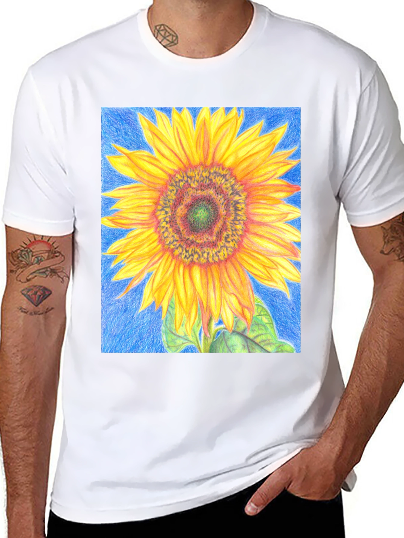 Sunflower Graphic Tee - Vivid Floral Print