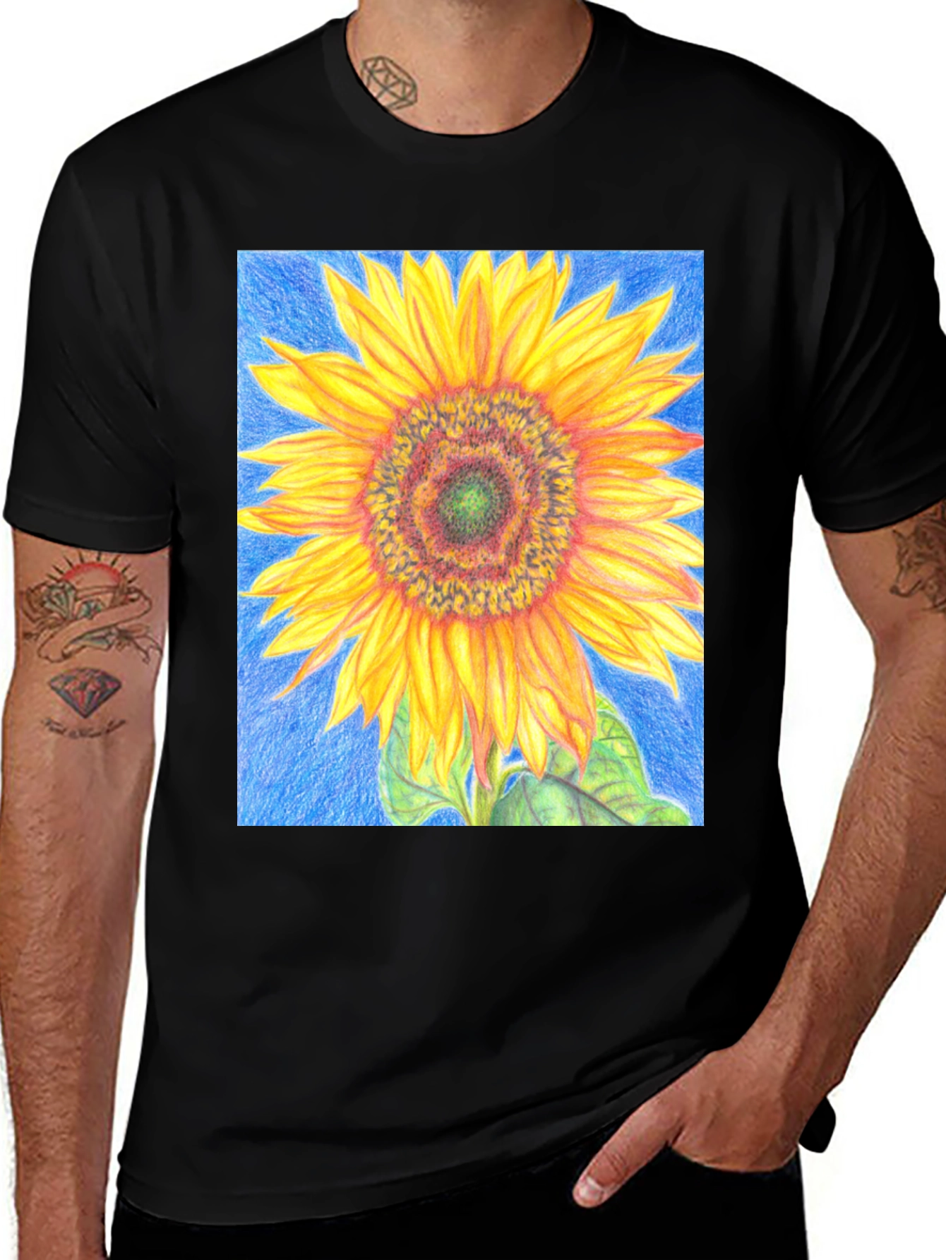 Sunflower Graphic Tee - Vivid Floral Print