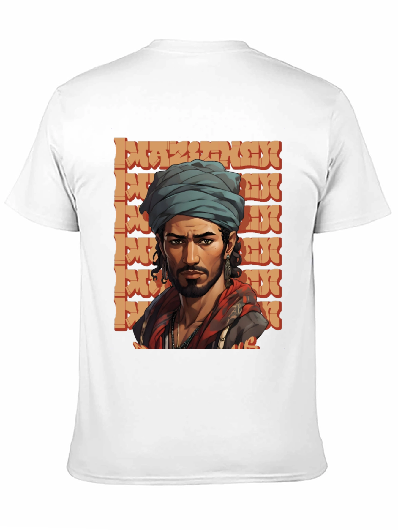 Cool Graphic Tee - Stylish Man with Turban Design
