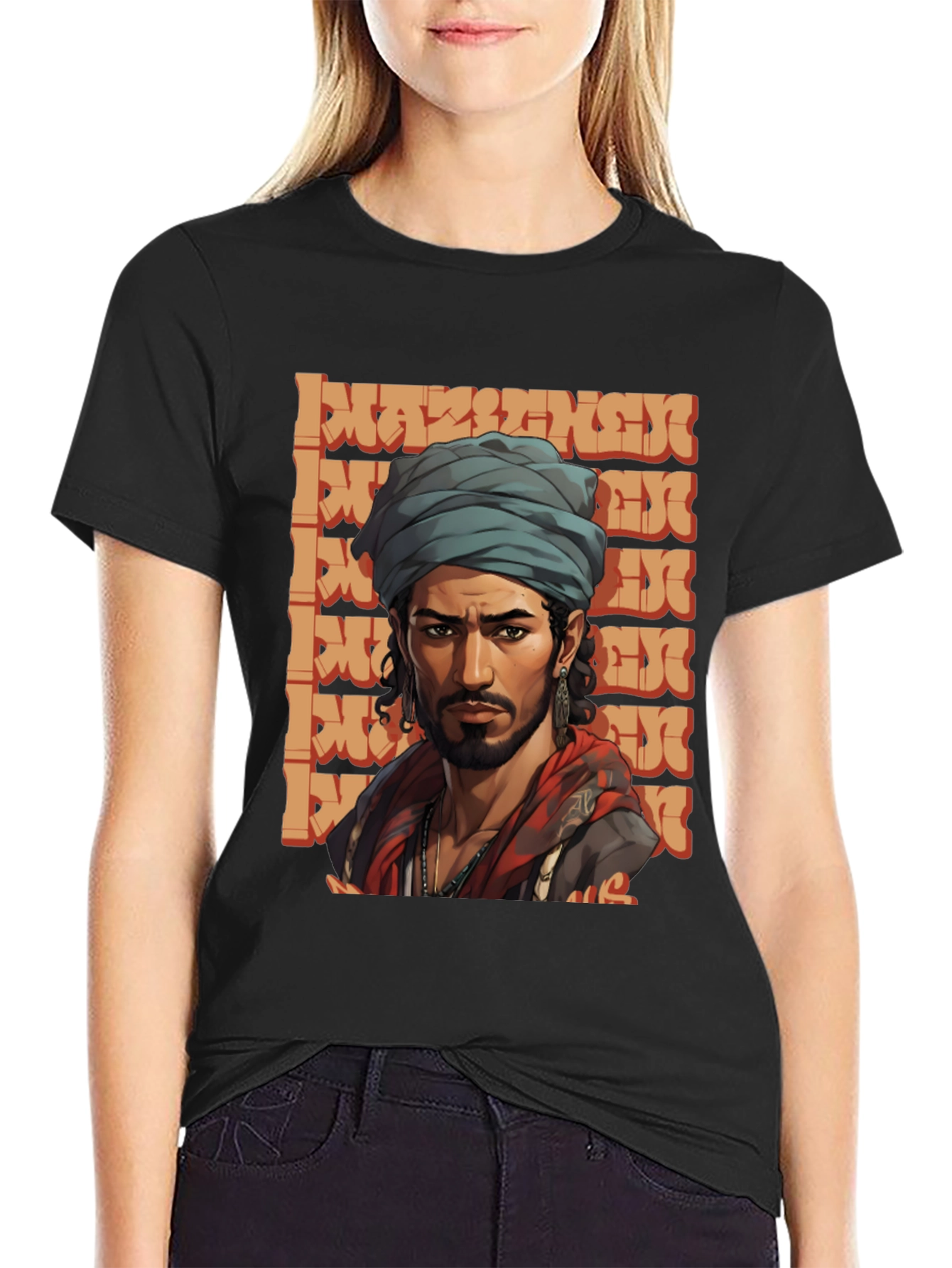 Cool Graphic Tee - Stylish Man with Turban Design