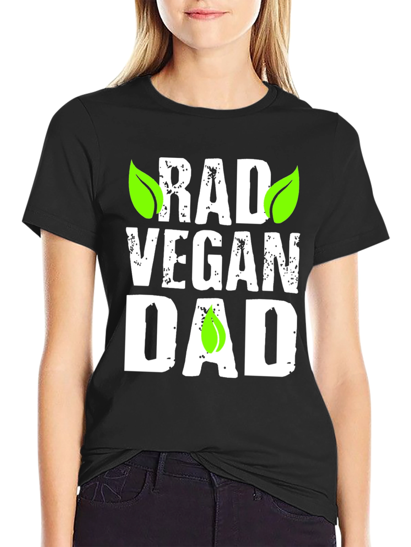 Rad Vegan Dad Graphic T-Shirt - Black