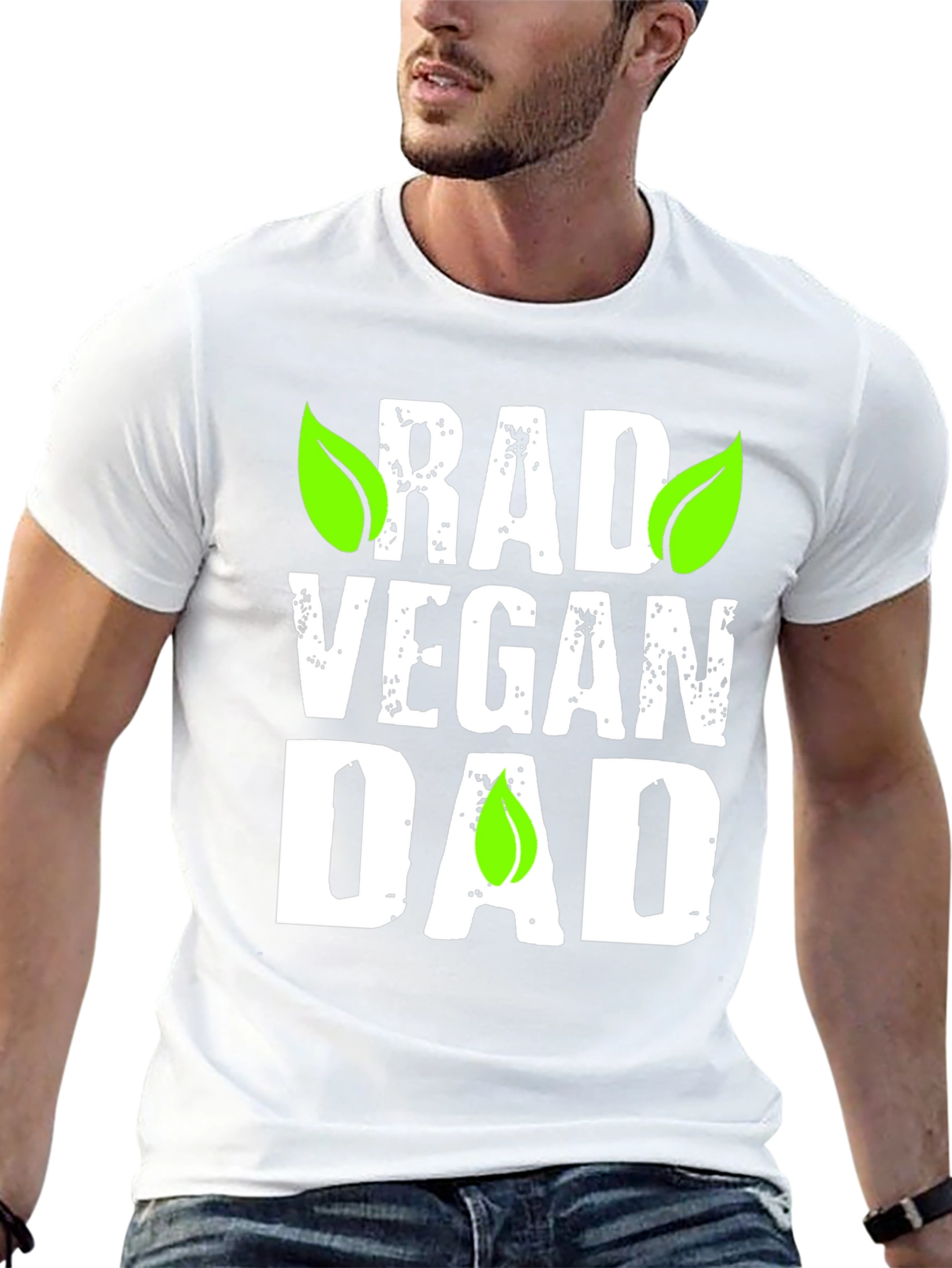 Rad Vegan Dad Graphic T-Shirt - Black
