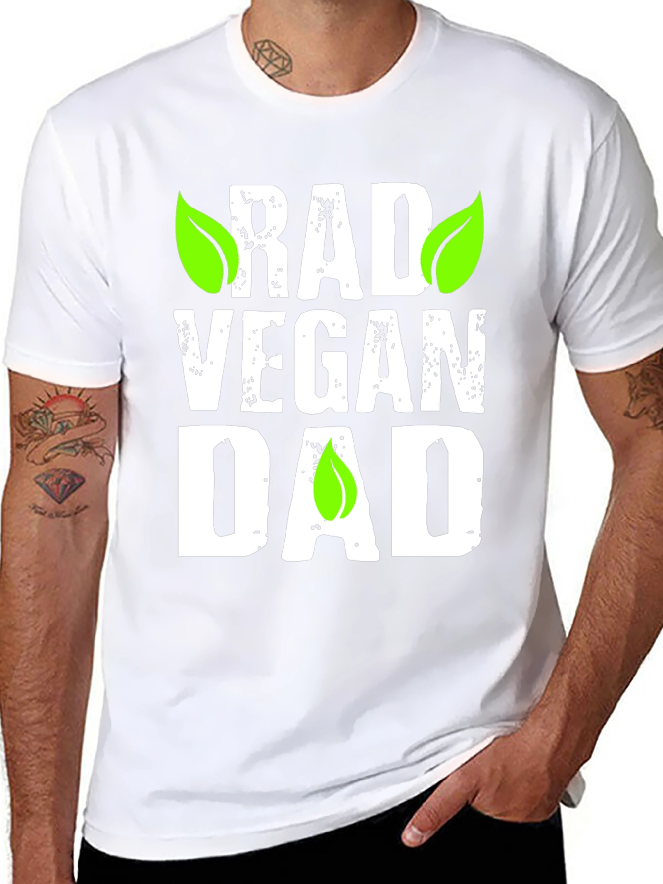 Rad Vegan Dad Graphic T-Shirt - Black