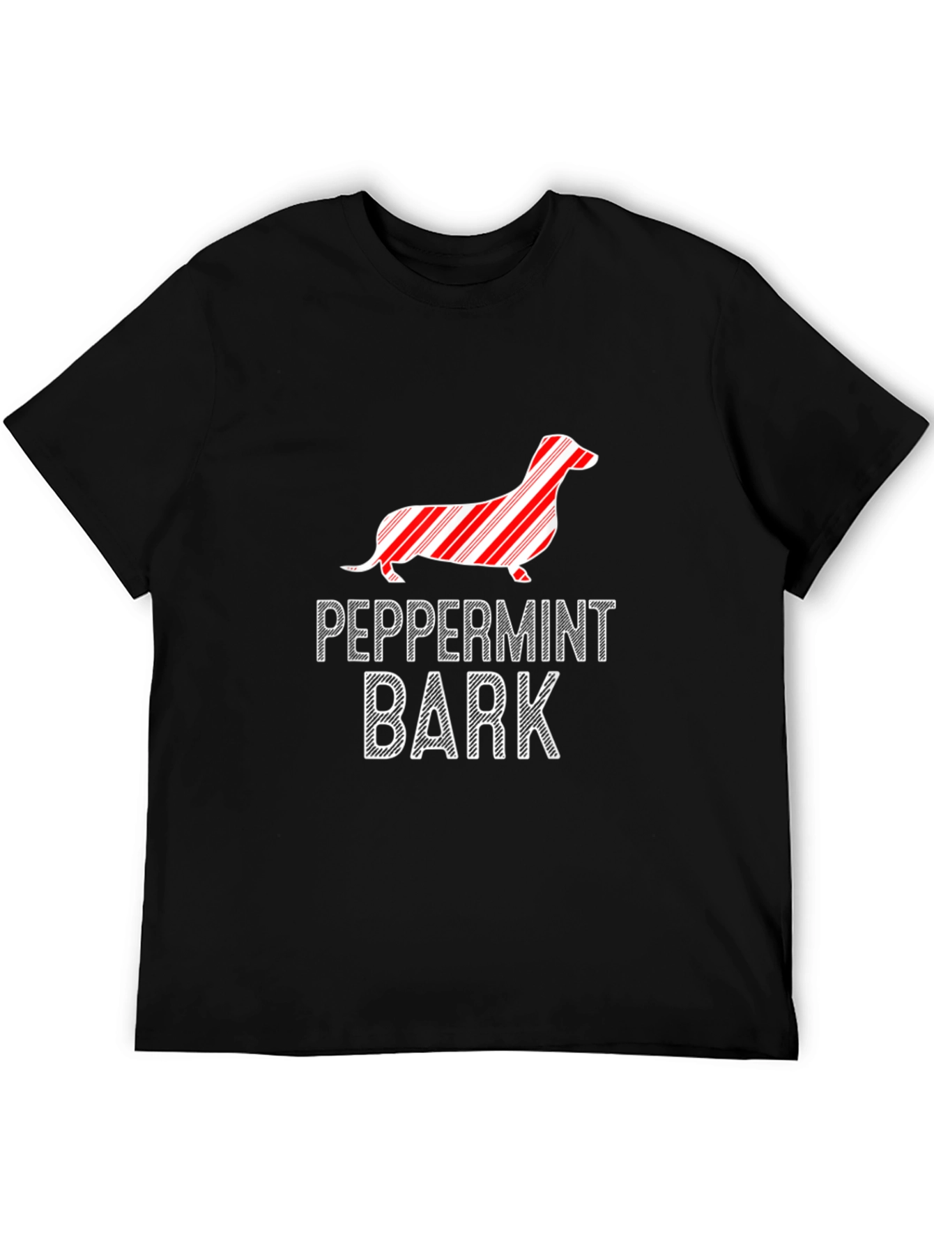 Peppermint Bark Dachshund Graphic Tee - Black