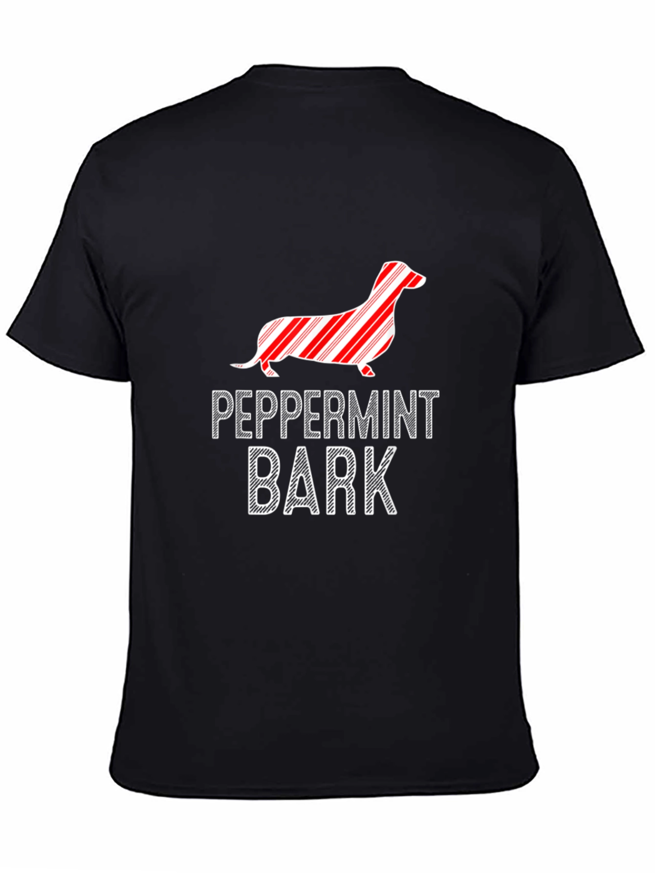 Peppermint Bark Dachshund Graphic Tee - Black